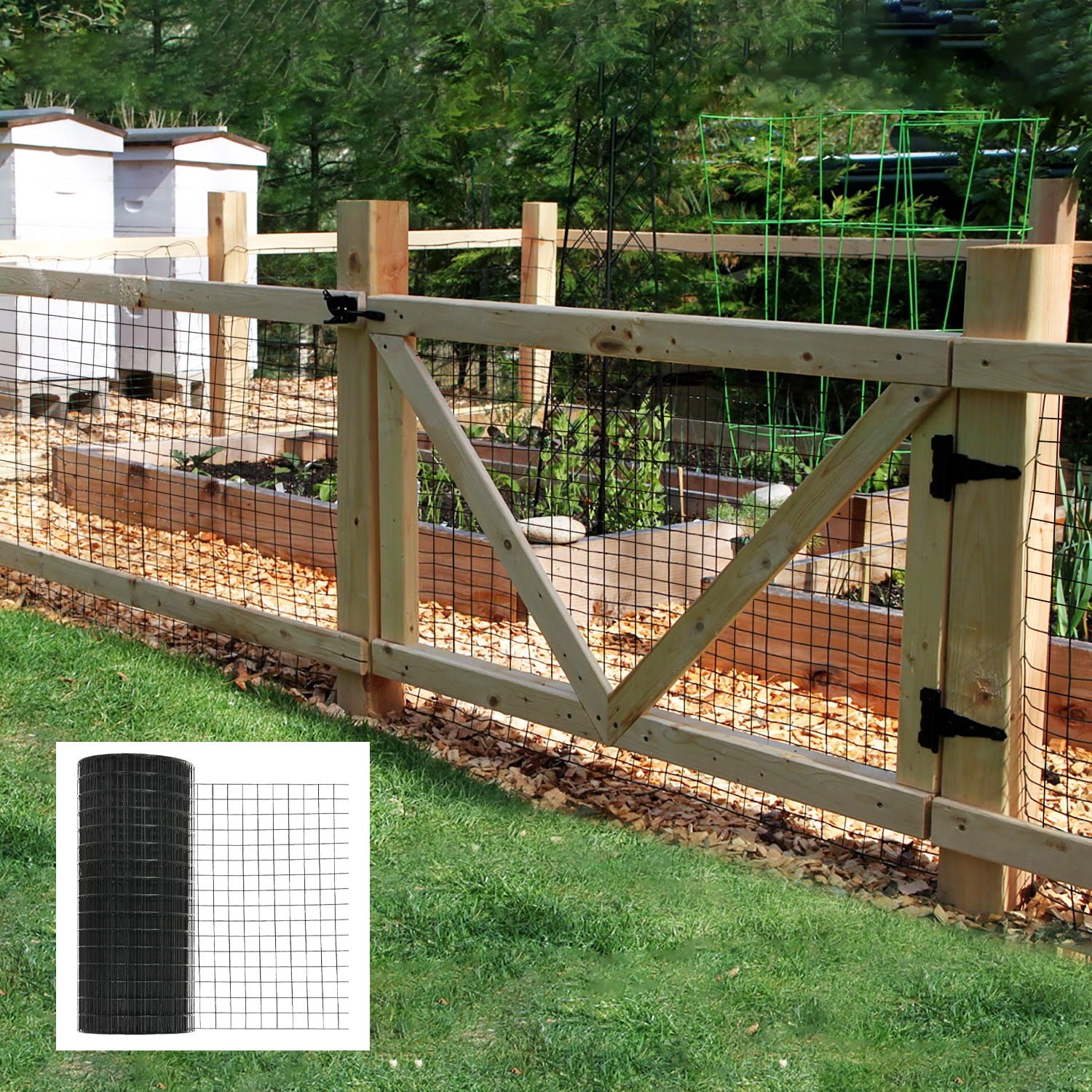 Vinyl Coated Hardware Cloth, Welded Wire Fence For Poultry And Home Improvement - Black