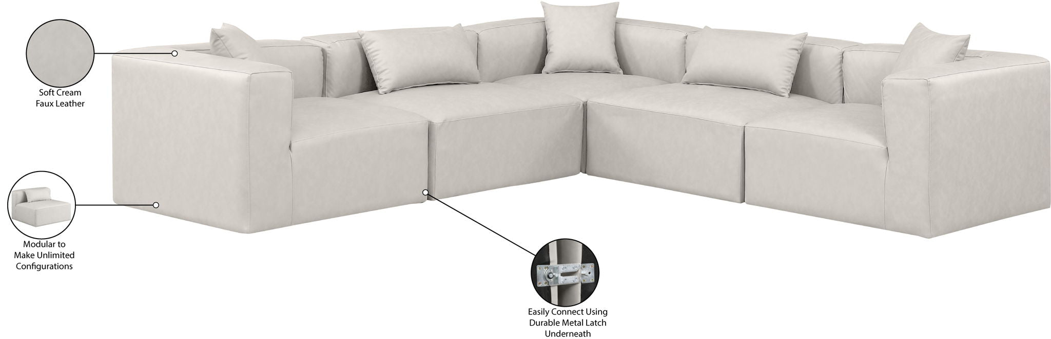 Cube - 5 Piece Modular Corner Sectional