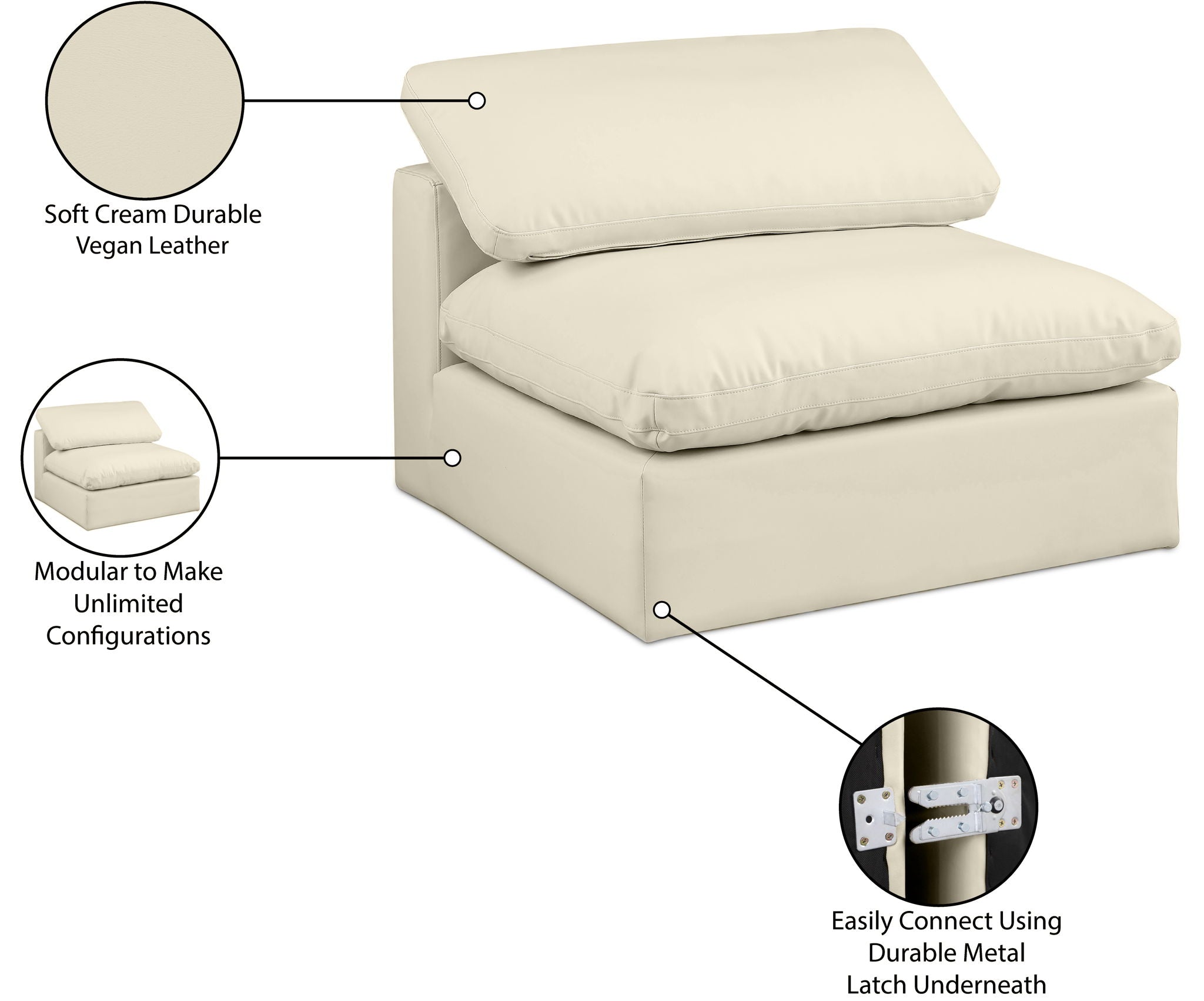 Comfy - Faux Leather Armless Chair