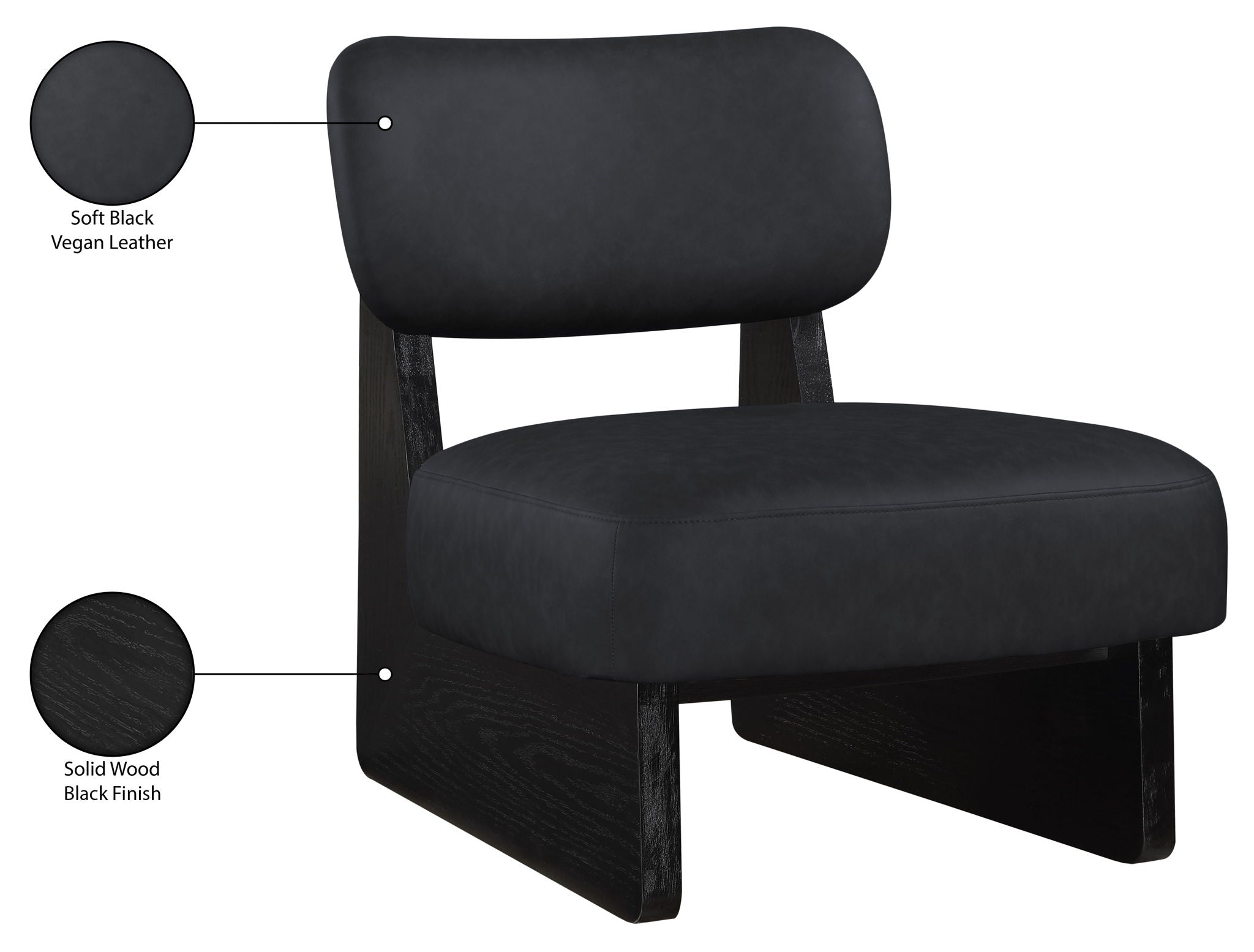 Vetra - Vegan Leather Upholstered Accent Chair With Black Base