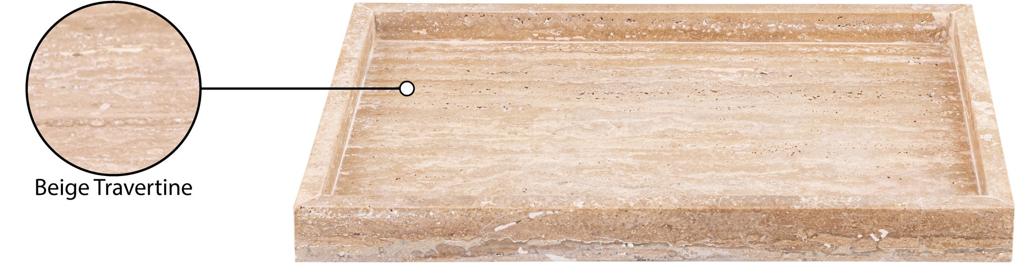 Barletta - Travertine Rectangular Tray - Natural