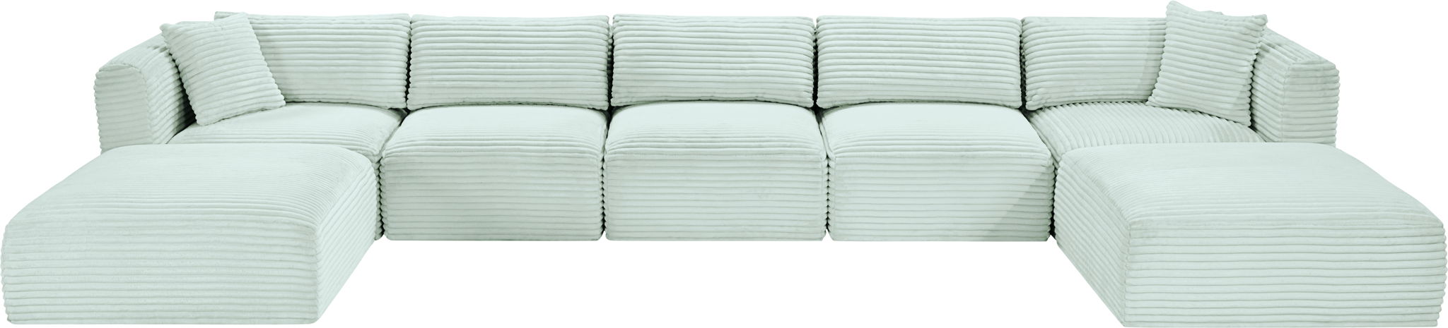 Shaggy - 7 Piece Modular Sectional With 2 Ottomans