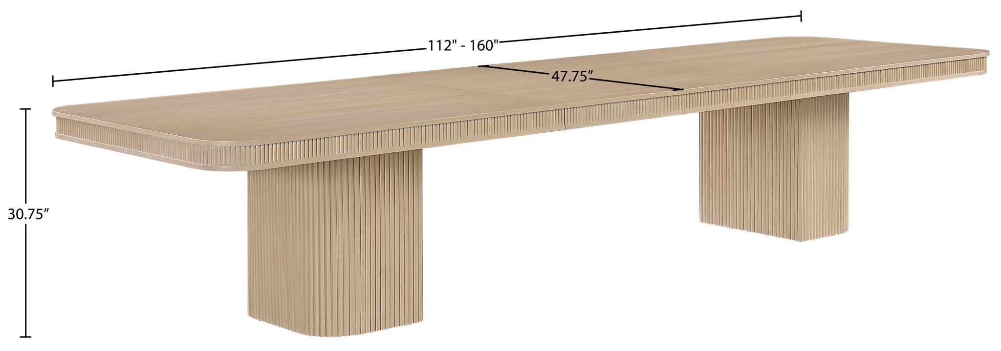Mohari - Solid Wood And Oak Veneer 112" / 160" Dining Table