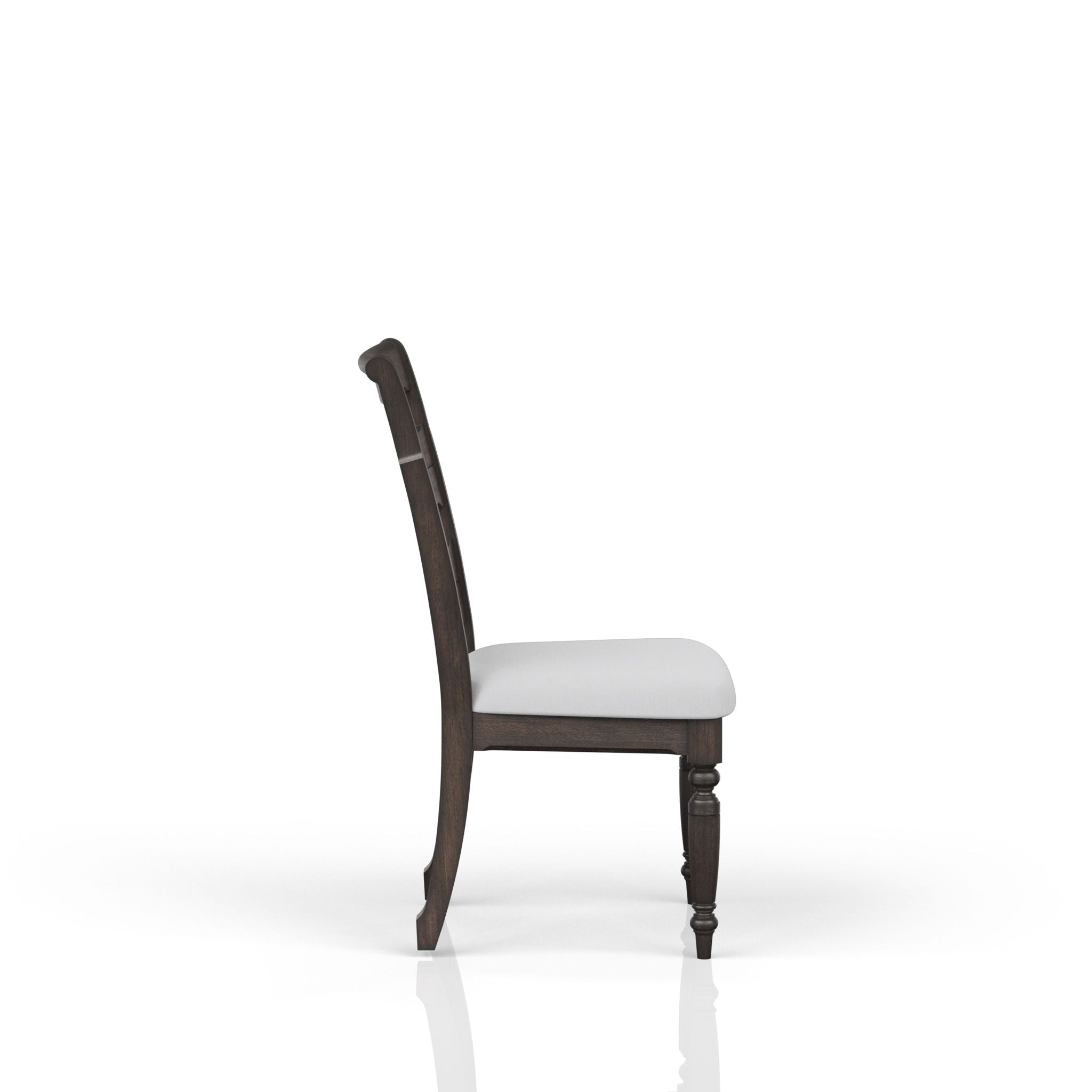 Upholstered Seat Ladderback Side Chair (Set of 2) - Coffee