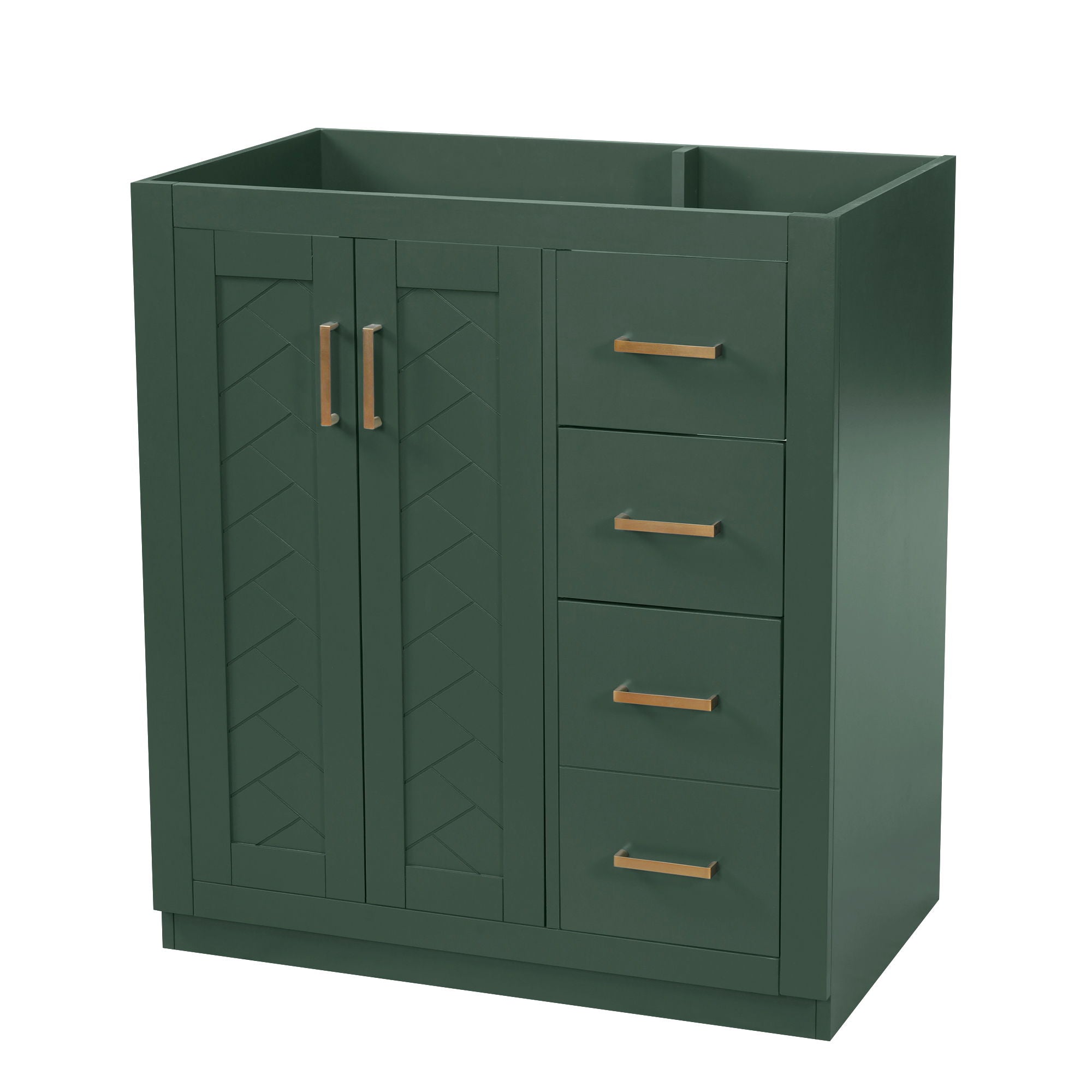 Retro Style Bathroom Vanity With 3 Drawers & Soft-Closing Doors