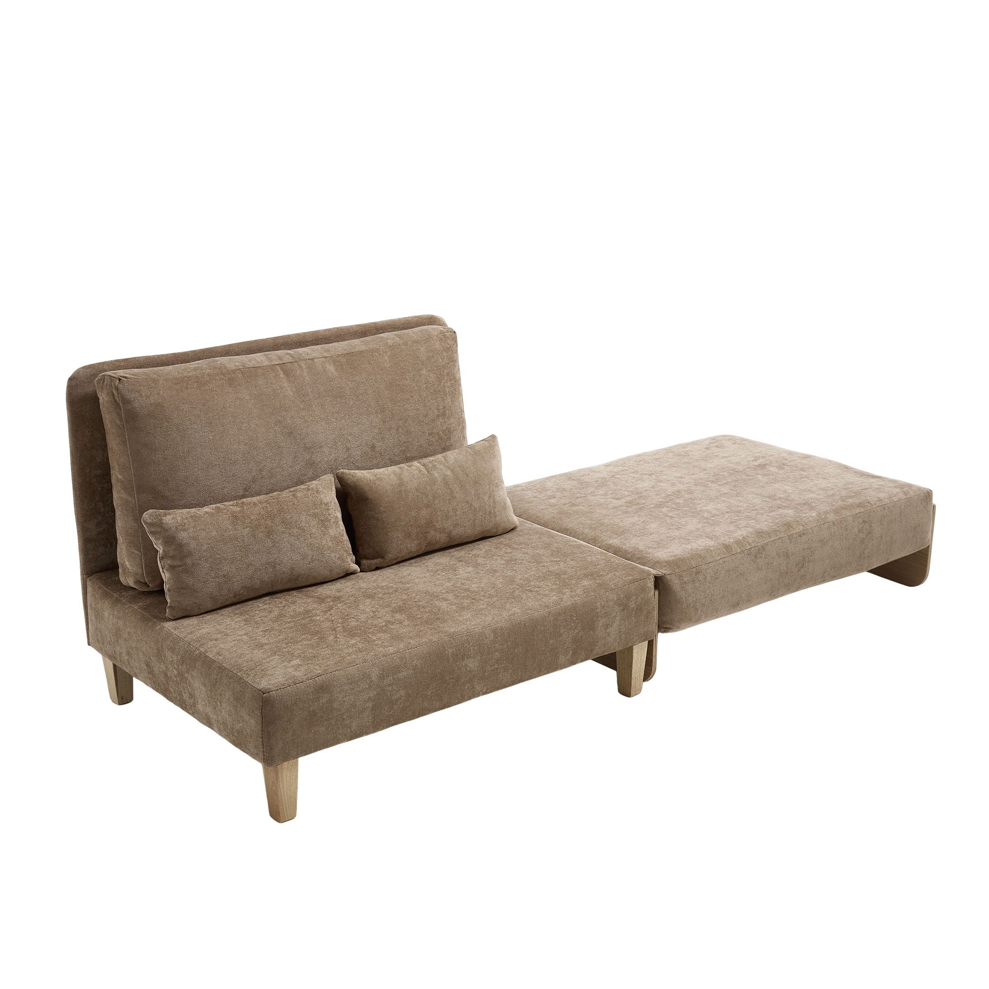 Mid Century Modern Foldable Sofa Bed, 3 In 1 Convertible Sleeper With 3 Pillows