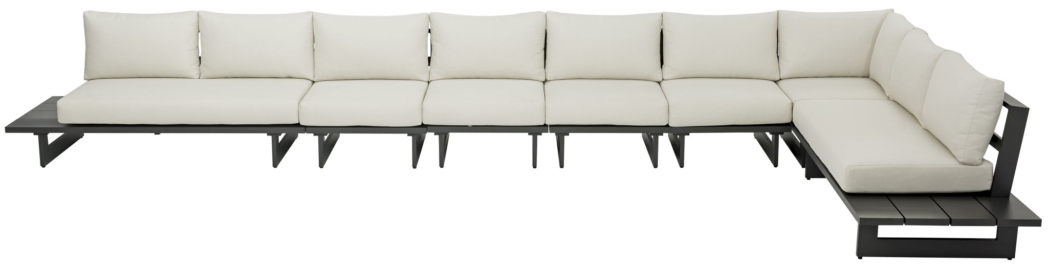 Maldives - 7 Piece Water Resistant Outdoor Patio Modular Sectional With Gray Base