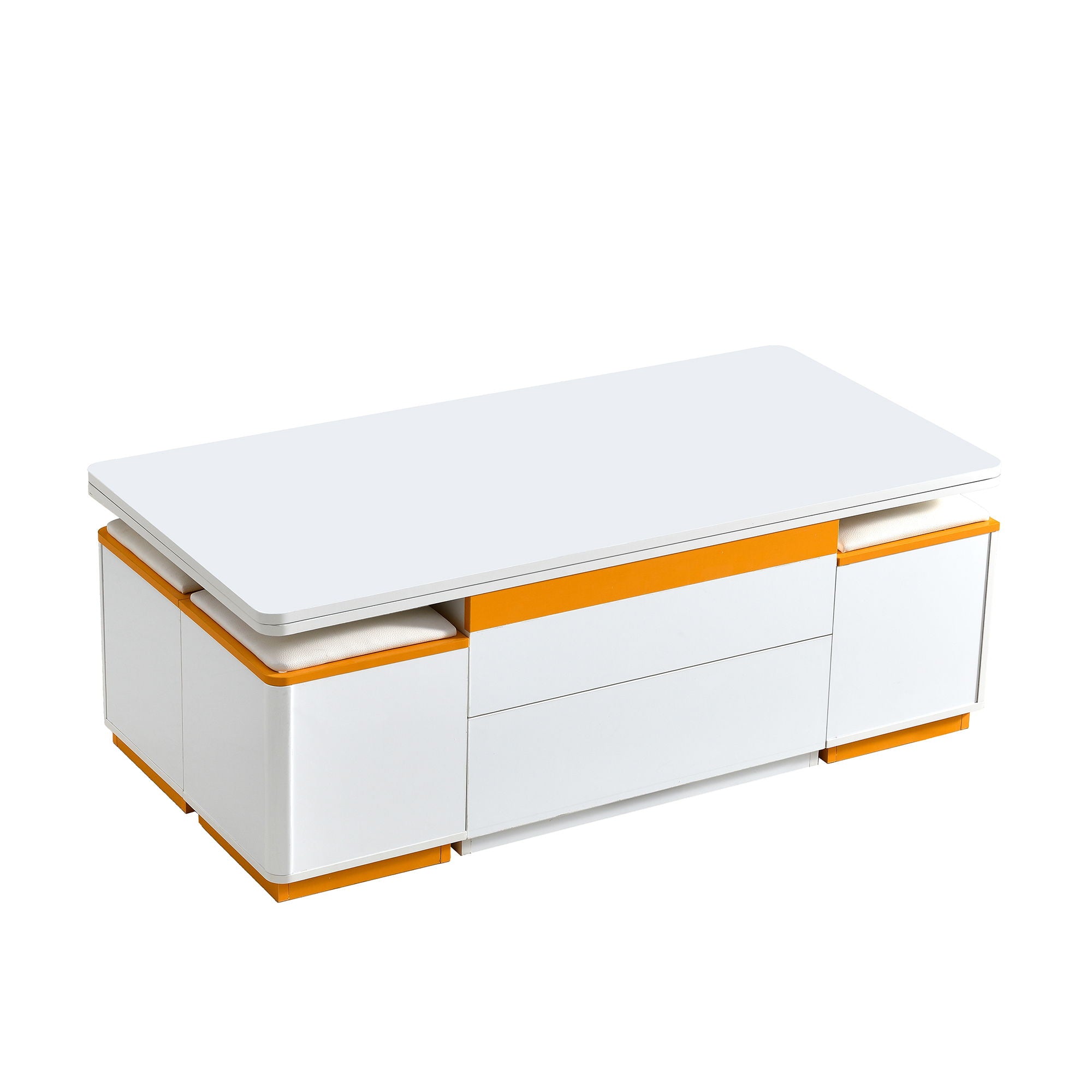 Lift Top Coffee Table With 4 Storage Stools