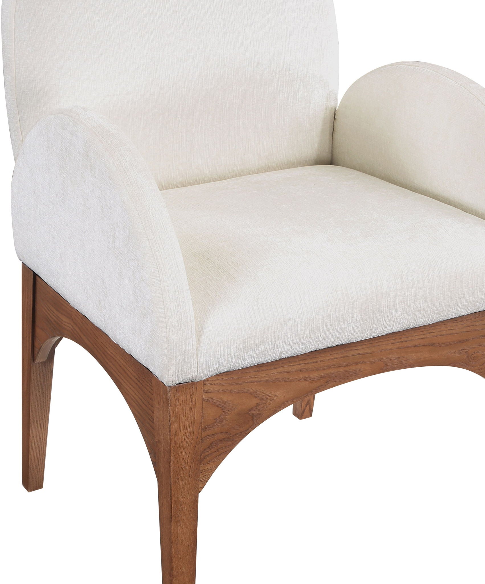 Waldorf - Chenille Dining Arm Chair With Brown Legs