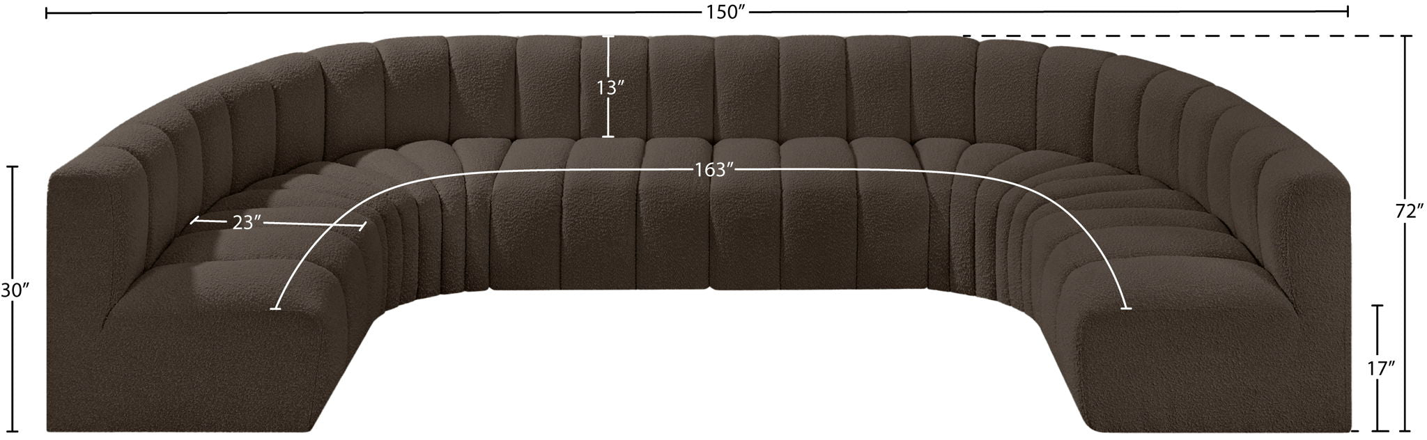 Arc - Boucle Fabric 8 Piece Modular Sofa