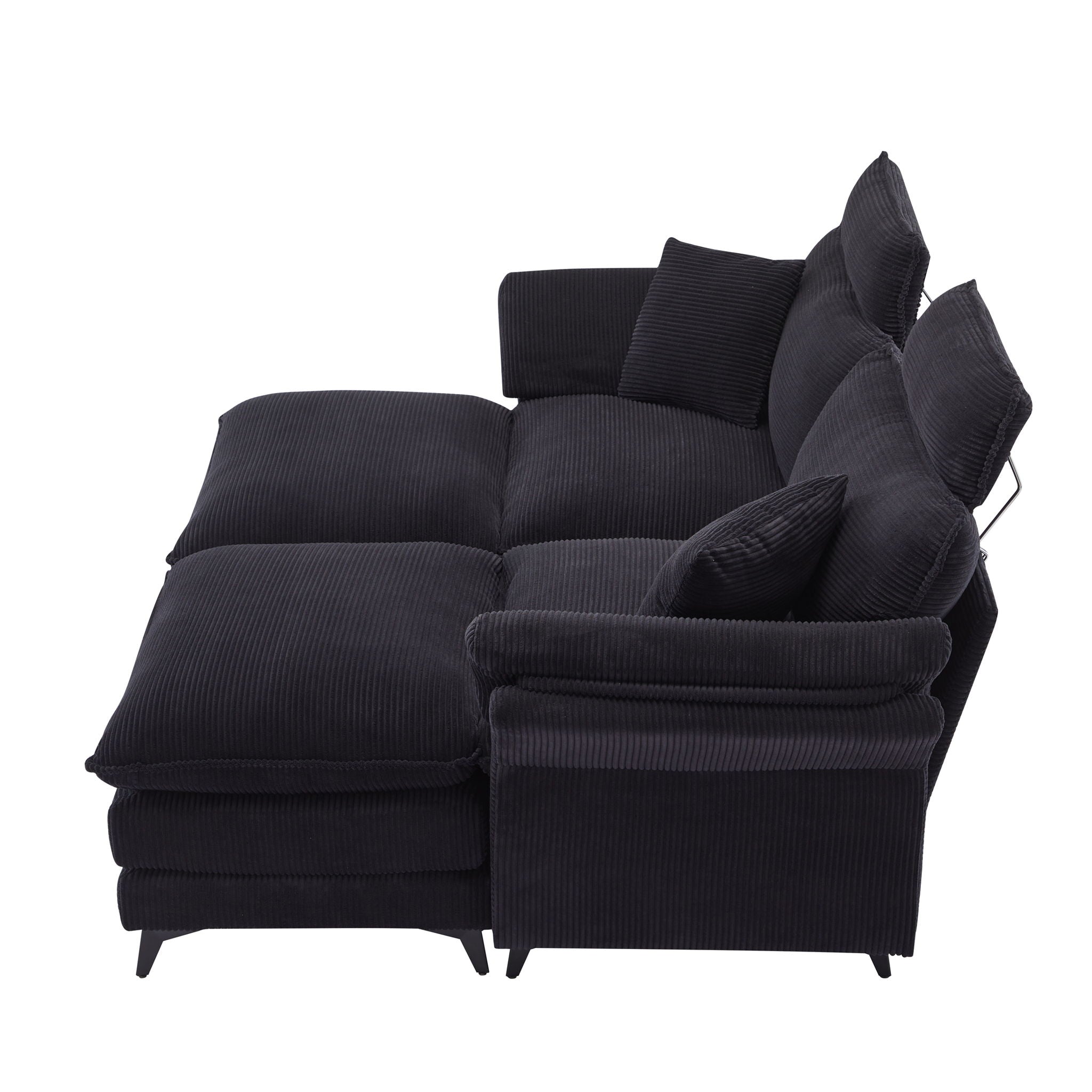 Modern Deep Seat Sectional Sofa With Ottoman