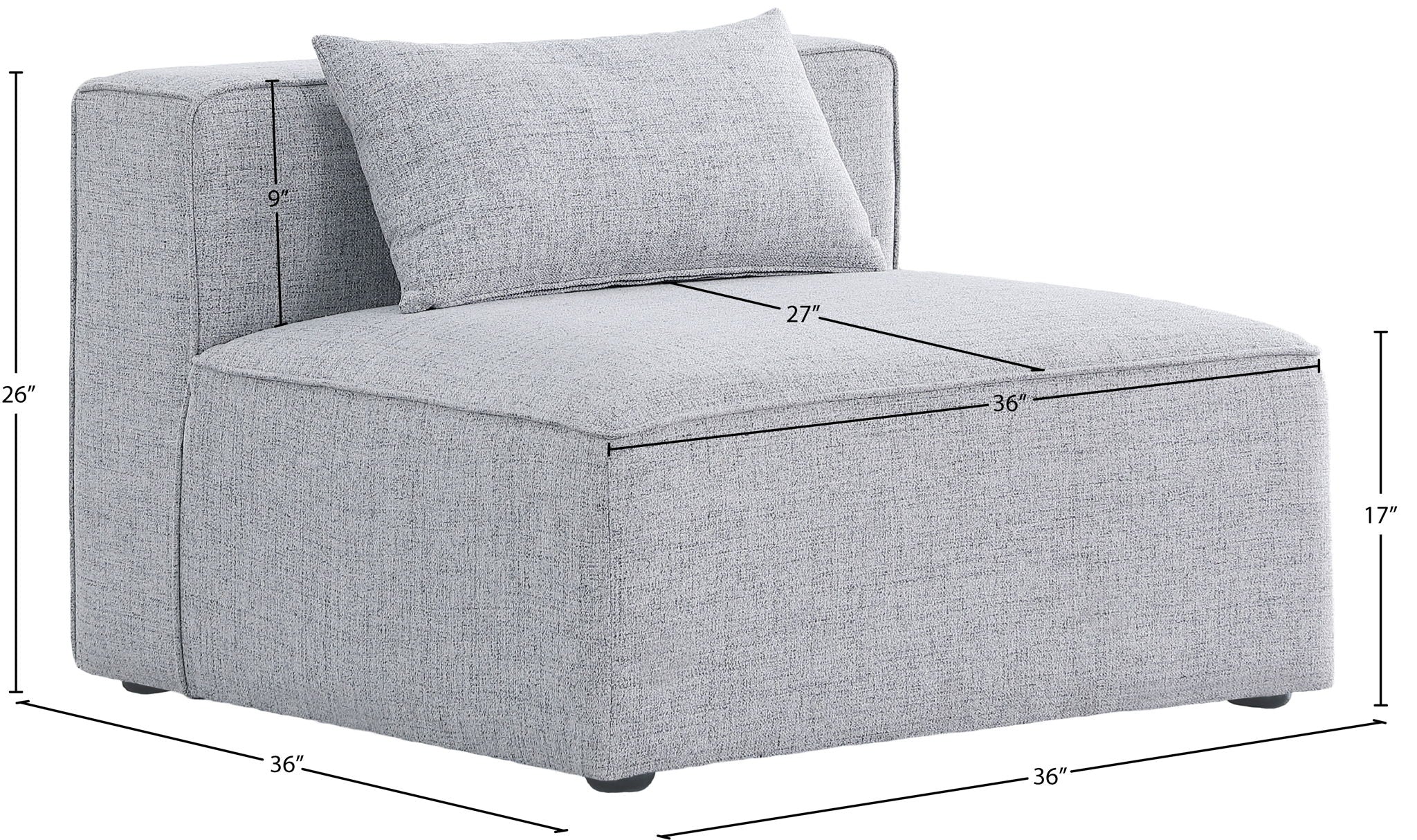Cube - Linen Armless Chair