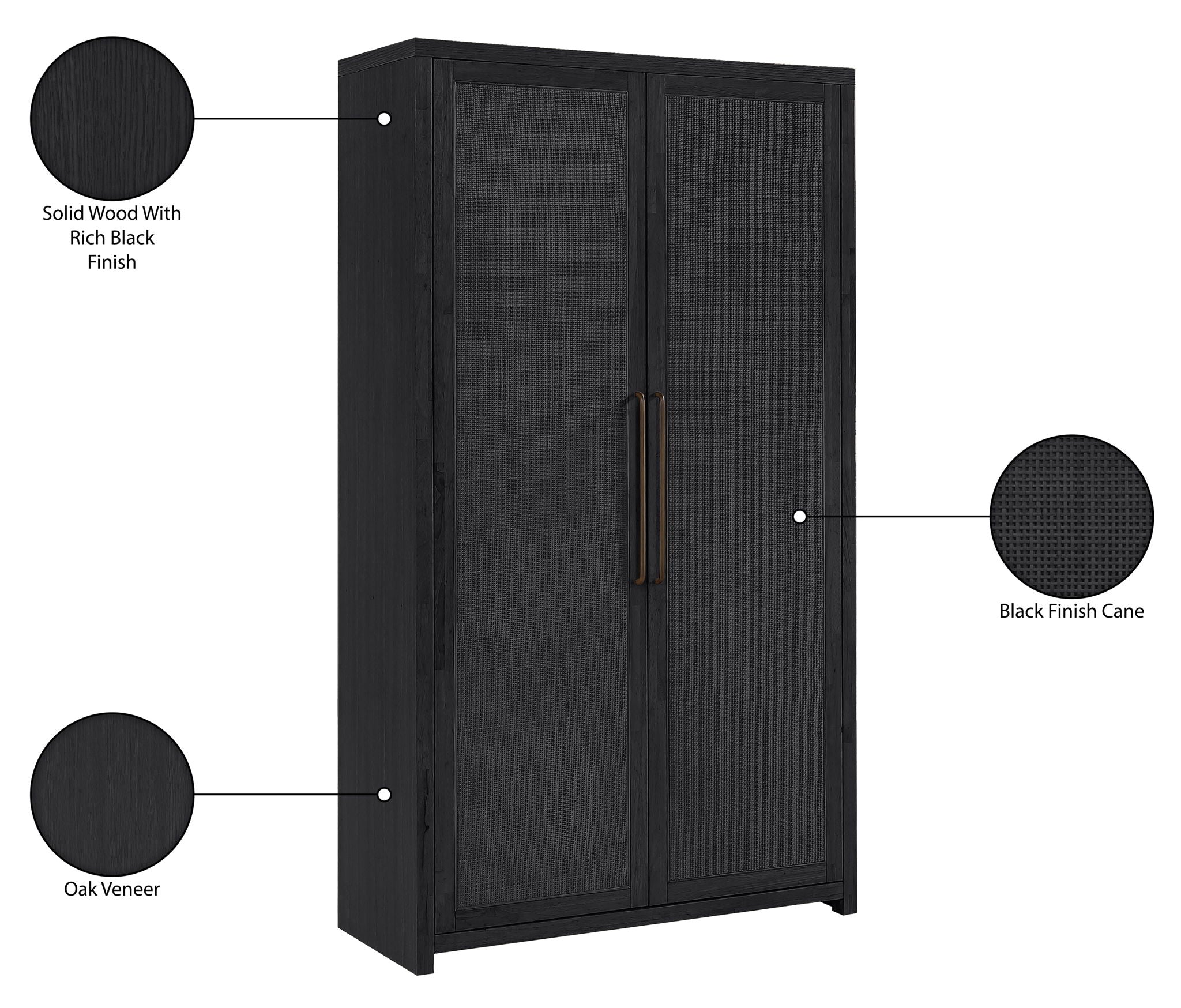 Vana - Solid Wood, Oak Veneer And Stainless Steel Storage Cabinet