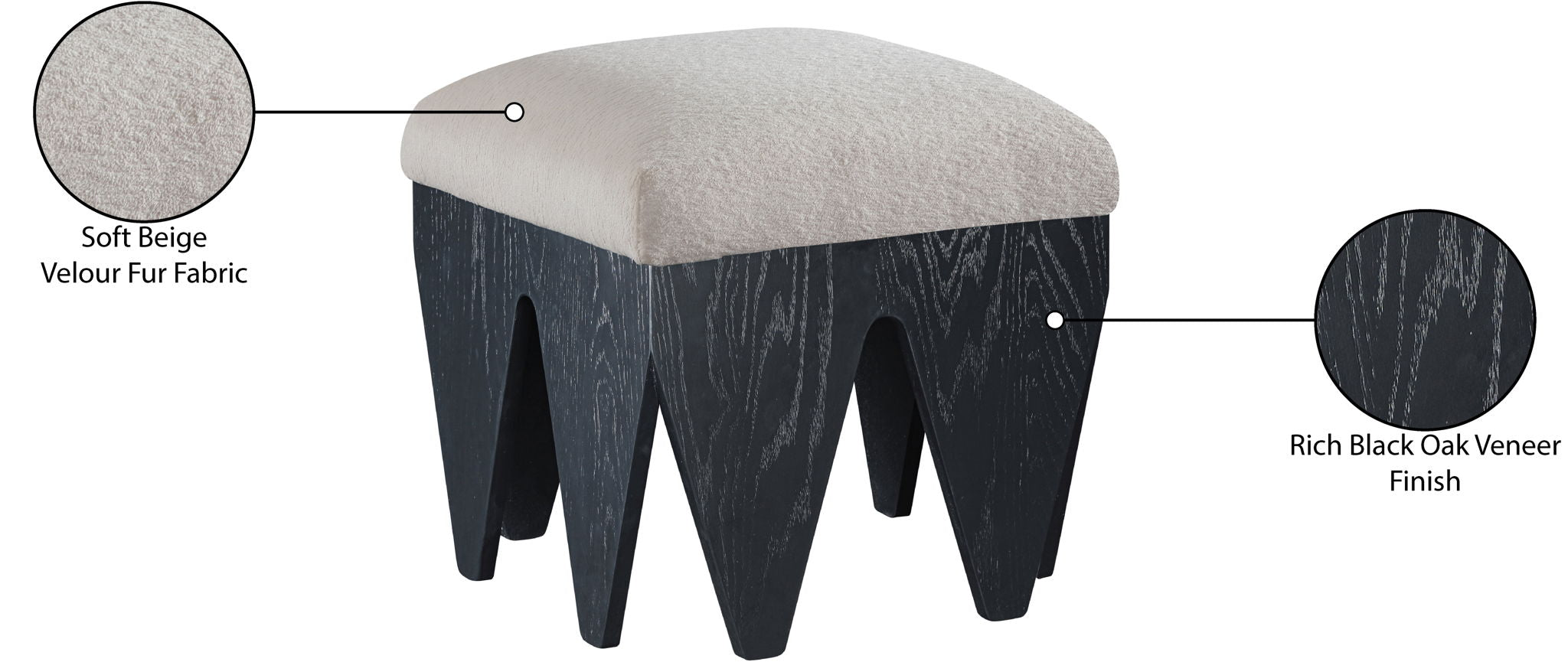 Altair - Fabric Bench - Black Base