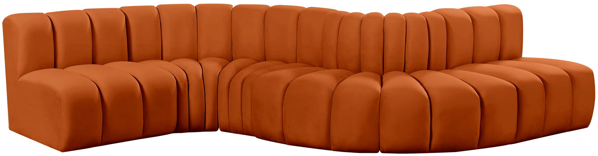 Arc - Velvet 6 Piece Curved Modular Sofa