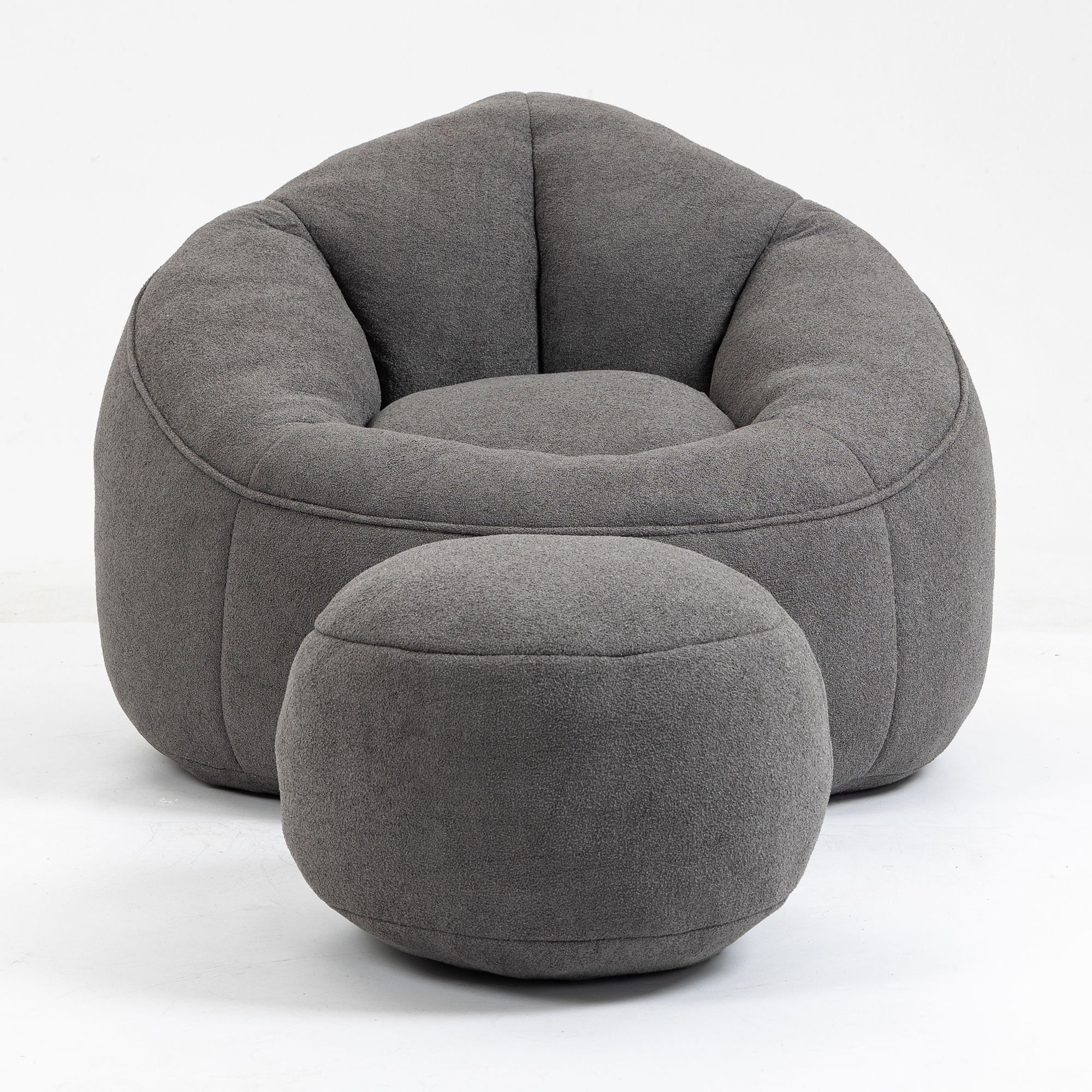 Bedding Bean Bag Sofa Chair High Pressure Foam With Footrest