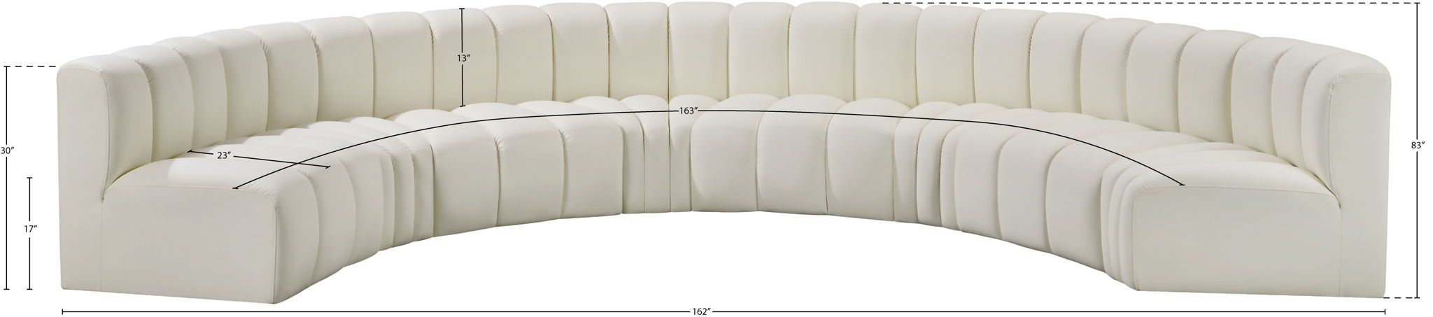 Arc - Faux Leather 8 Piece U-Shaped Modular Sofa
