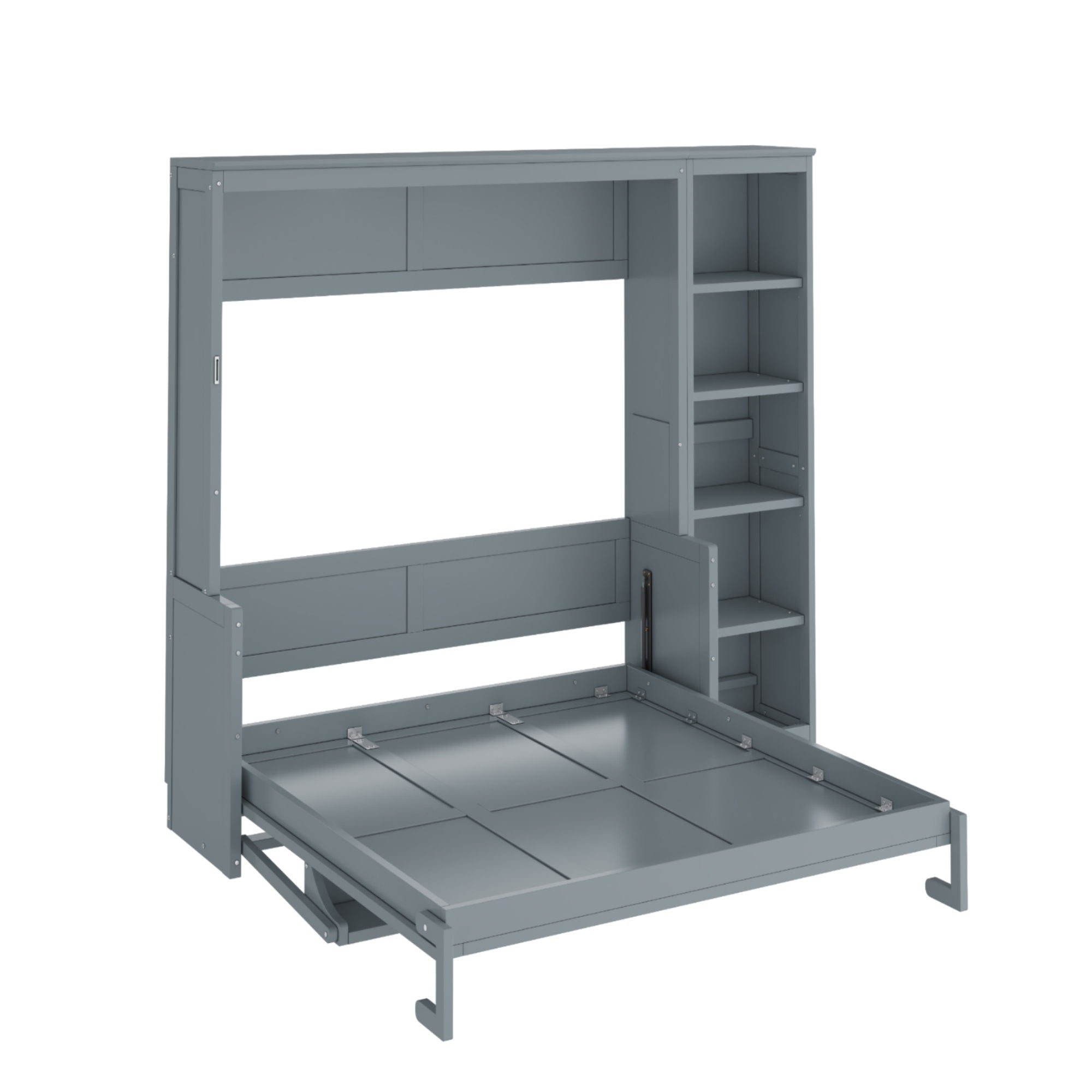 Sturdy Murphy Bed With Desk And Bookshelf