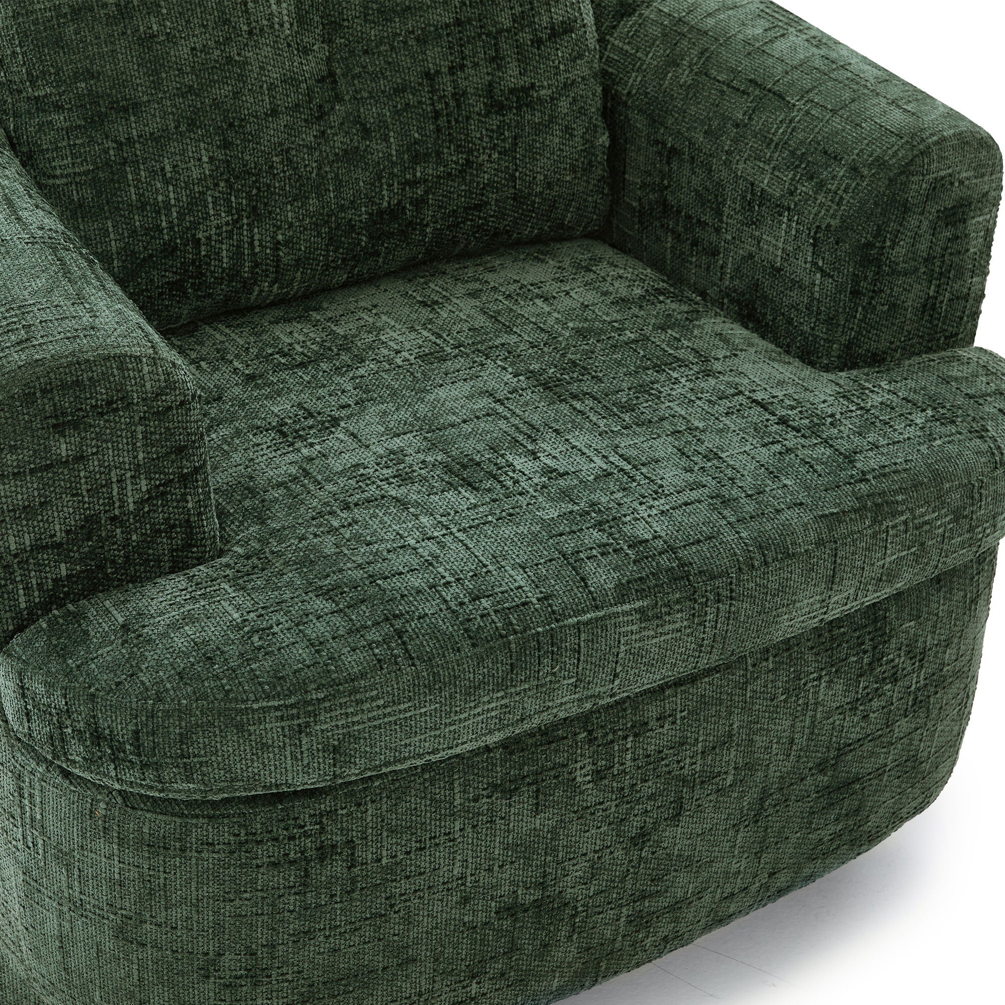Modern Swivel Barrel Chair With Dual-Layer Cushion