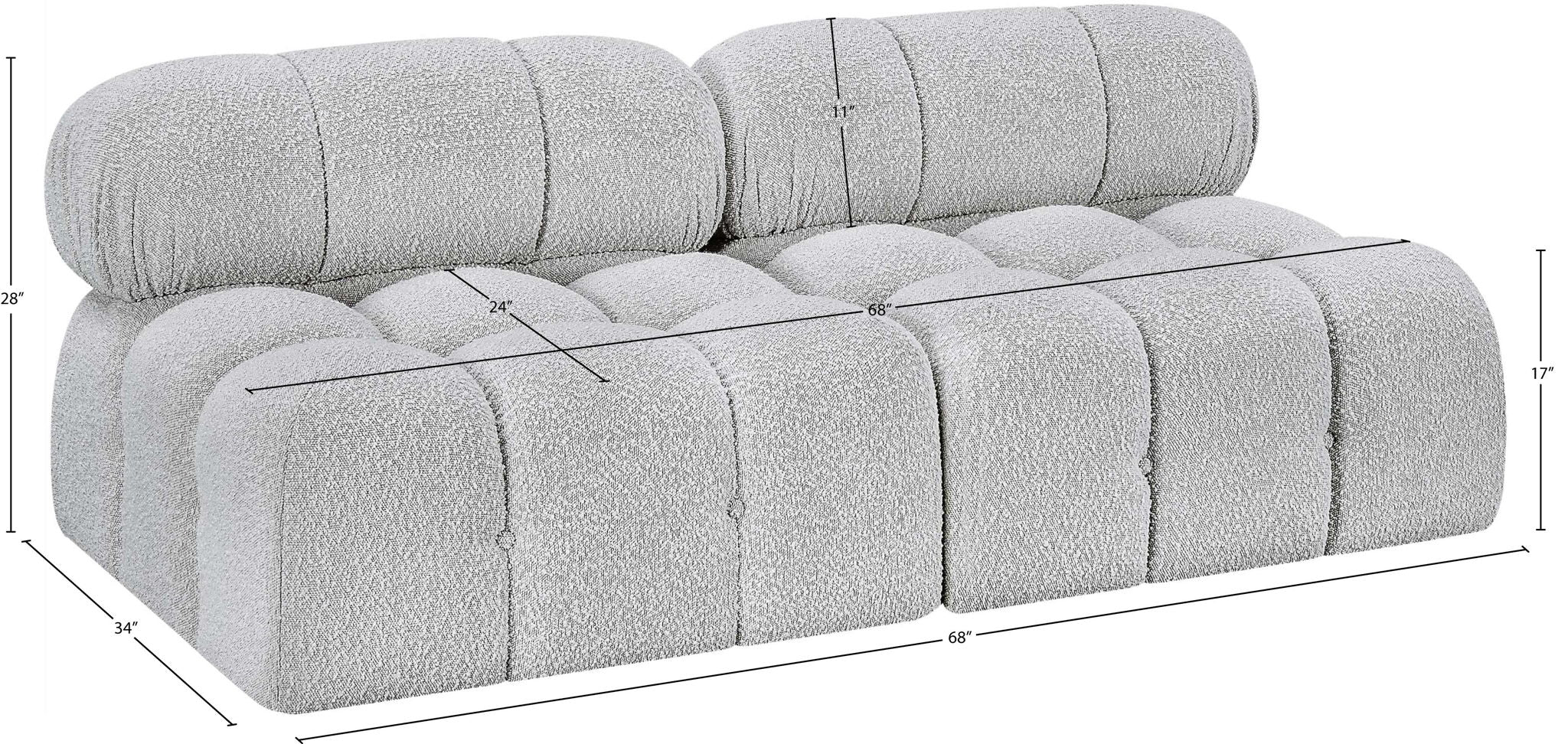 Ames - 2 Seat Modular Armless Sofa