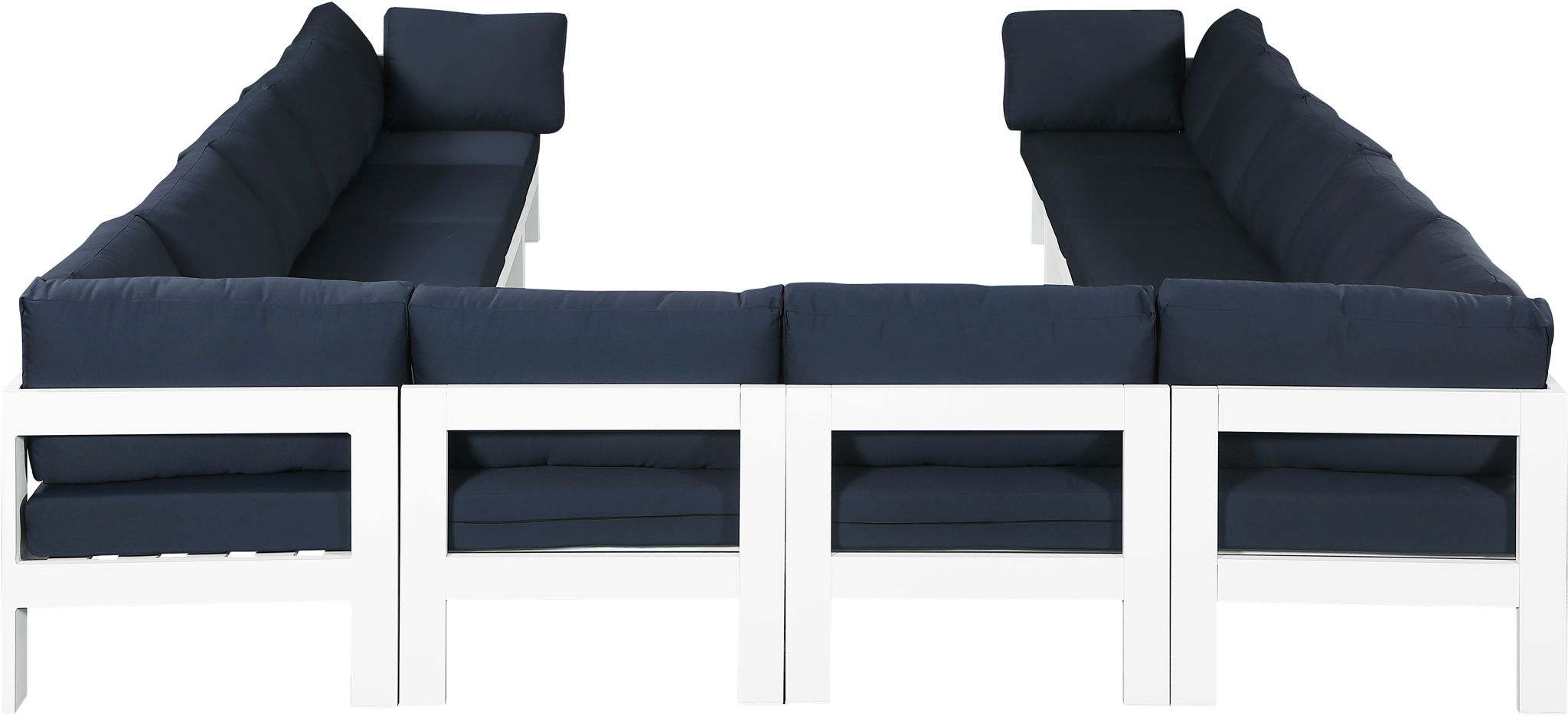 Nizuc - Outdoor Patio 12 Piece Modular Sectional With White Frame