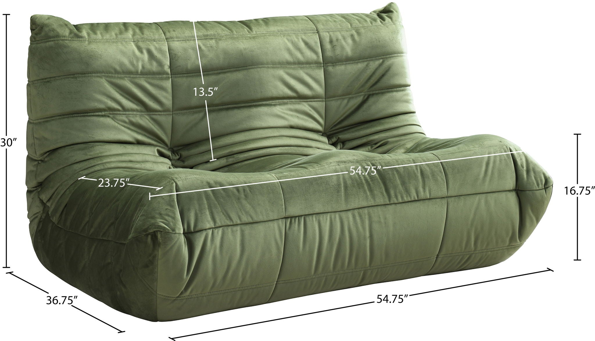 Relax - Velvet 54.75" Upholstered Loveseat