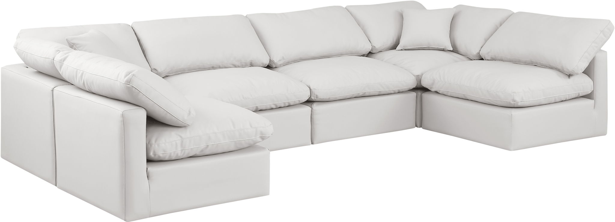 Indulge - Faux Leather 6 Piece Modular U-Shaped Sectional