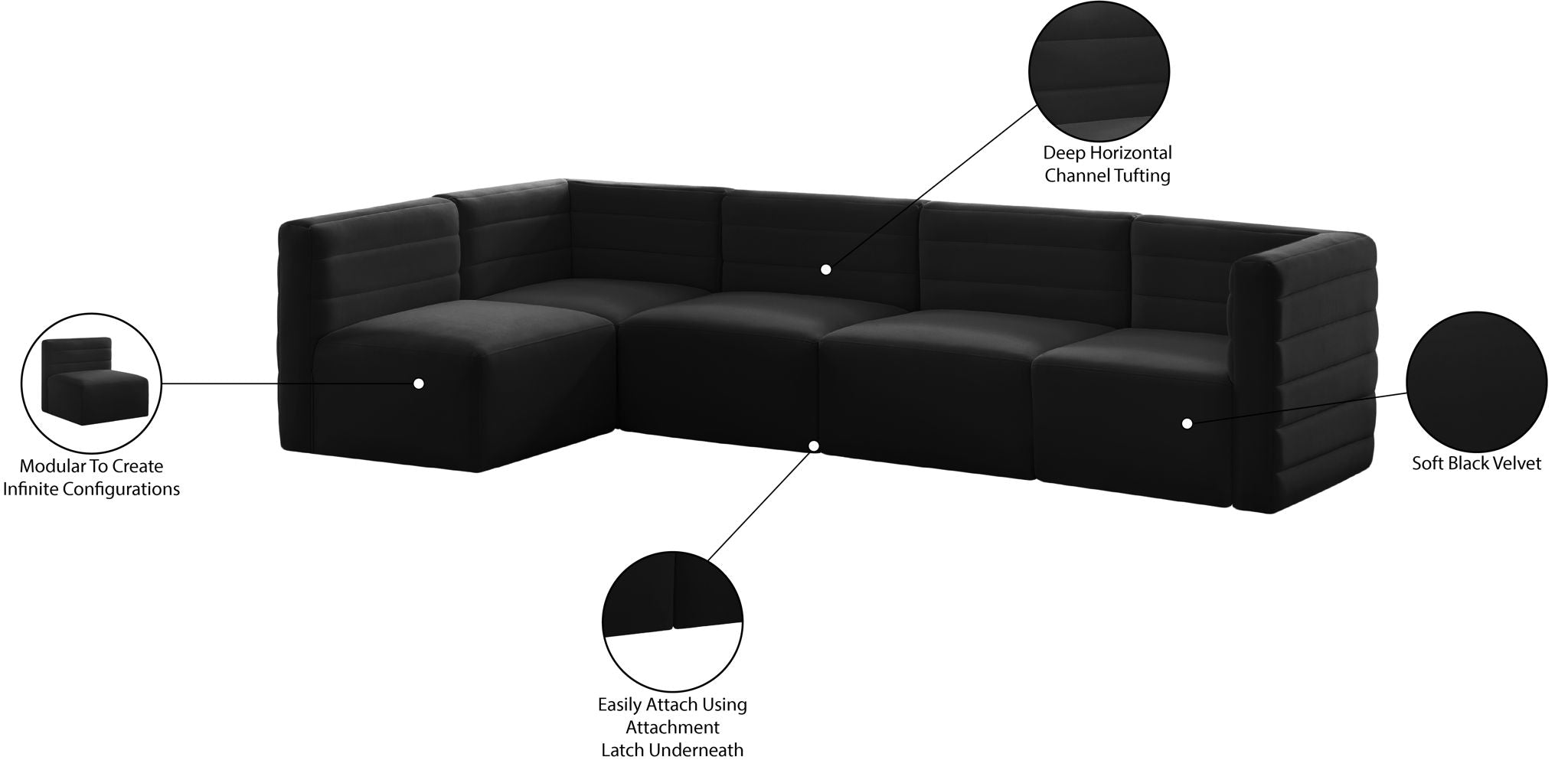 Quincy - 5 Piece Modular Sectional
