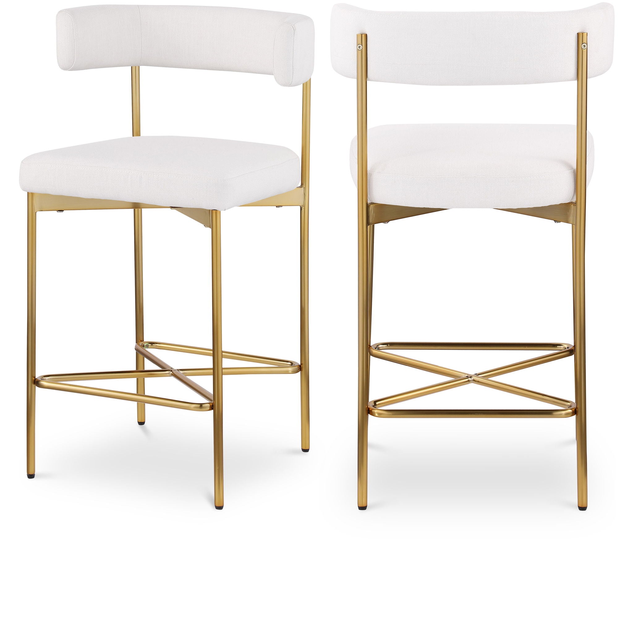Rivage - Durable Stool With Gold Frame (Set of 2)