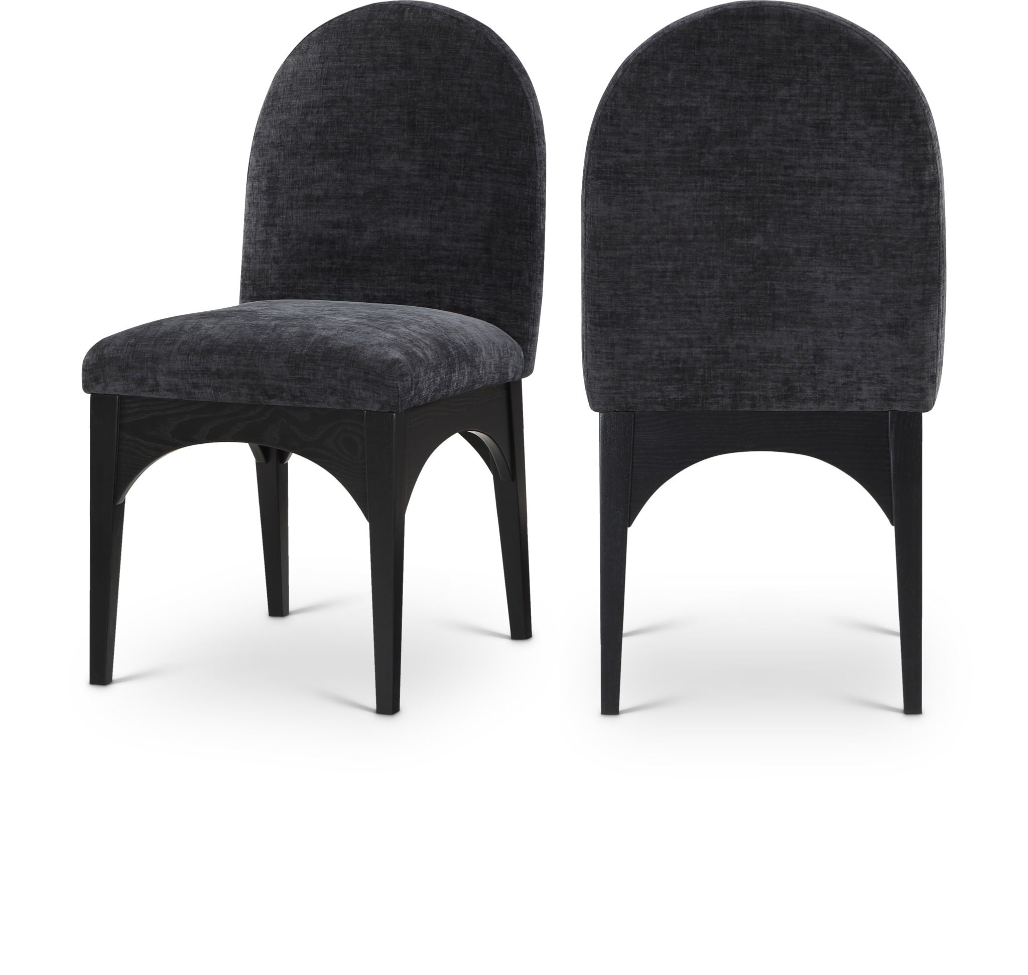 Waldorf - Chenille Dining Side Chair With Black Legs