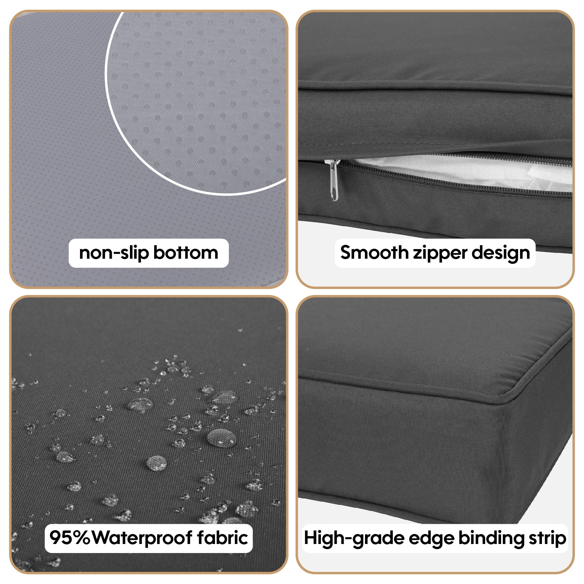 Cushion Covers For 7 Piece Wicker Sectional Sofa, 14 Pack Seat And Back Slipcovers With Zipper