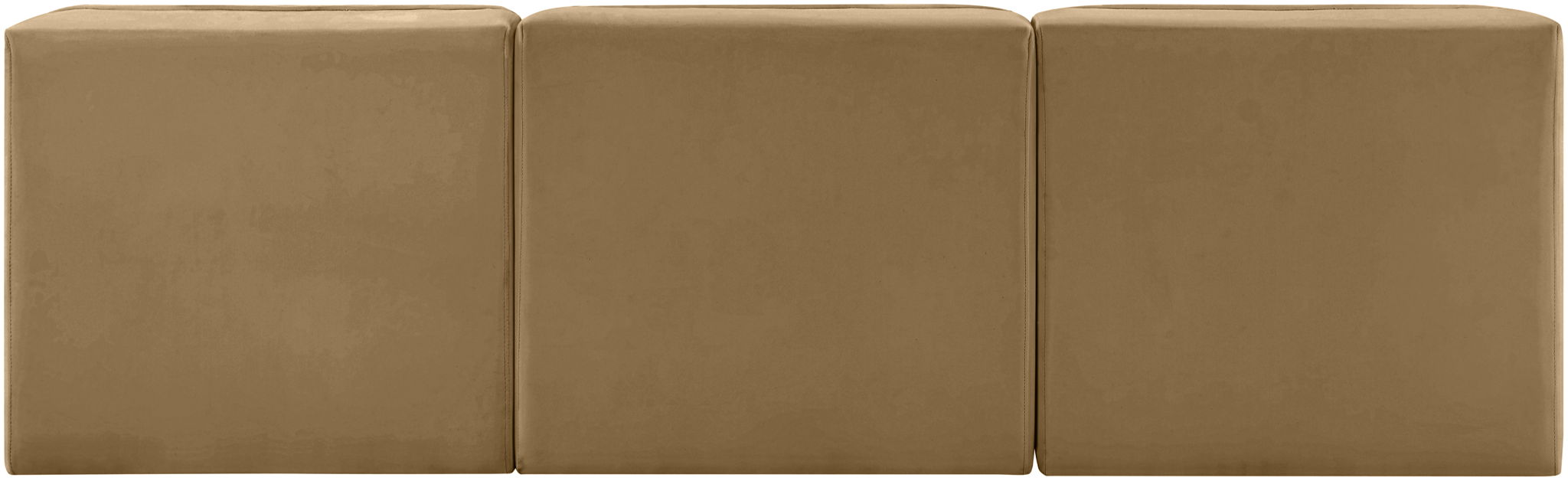 Rummi - Velvet Performance Fabric Upholstered 3 Piece Modular Armless Sofa
