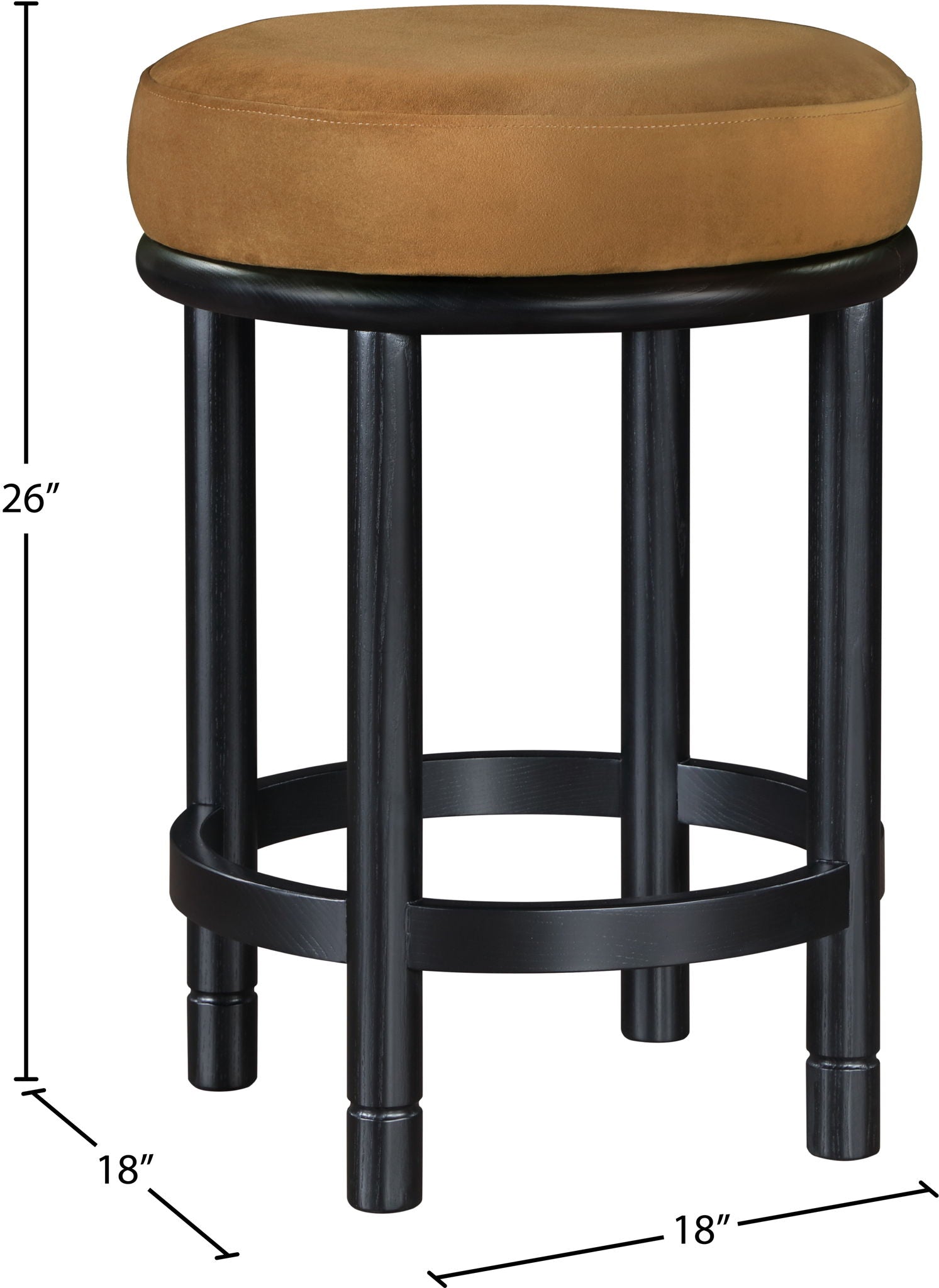 Monette - Counter Stool With Black Base