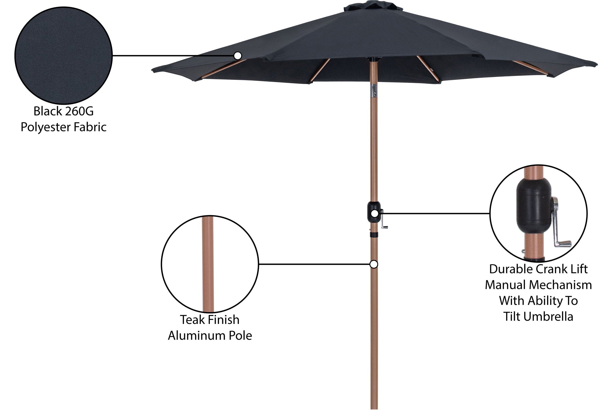 Fiji - Patio Umbrella With Teak Pole