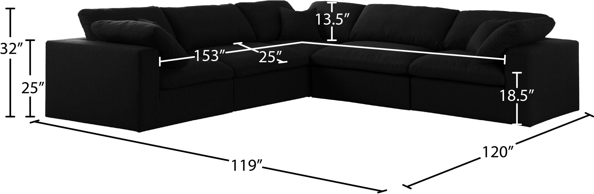 Serene - 5 Piece Modular Sectional