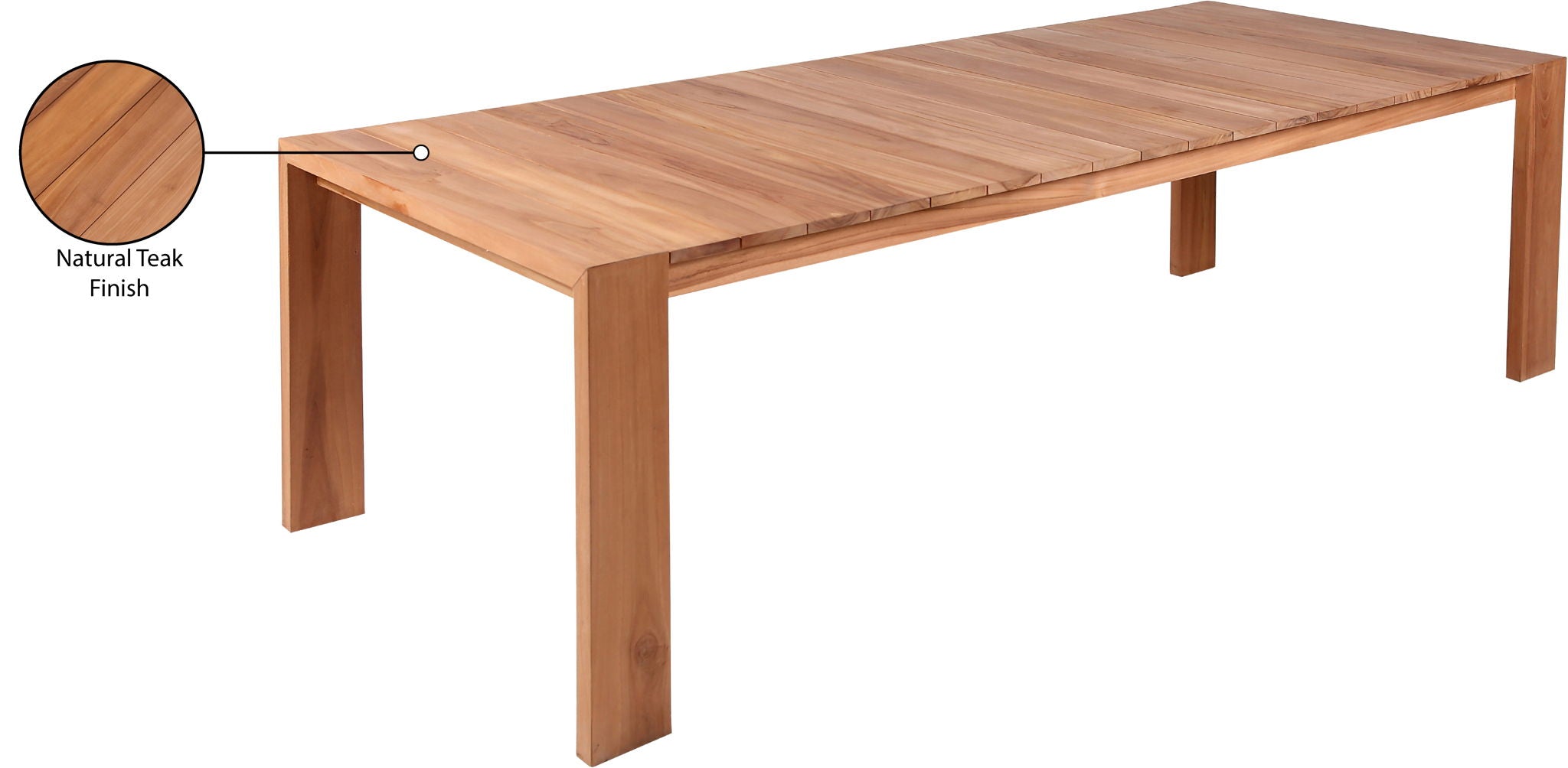 Tulum - Teak Outdoor Patio Dining Table - Natural