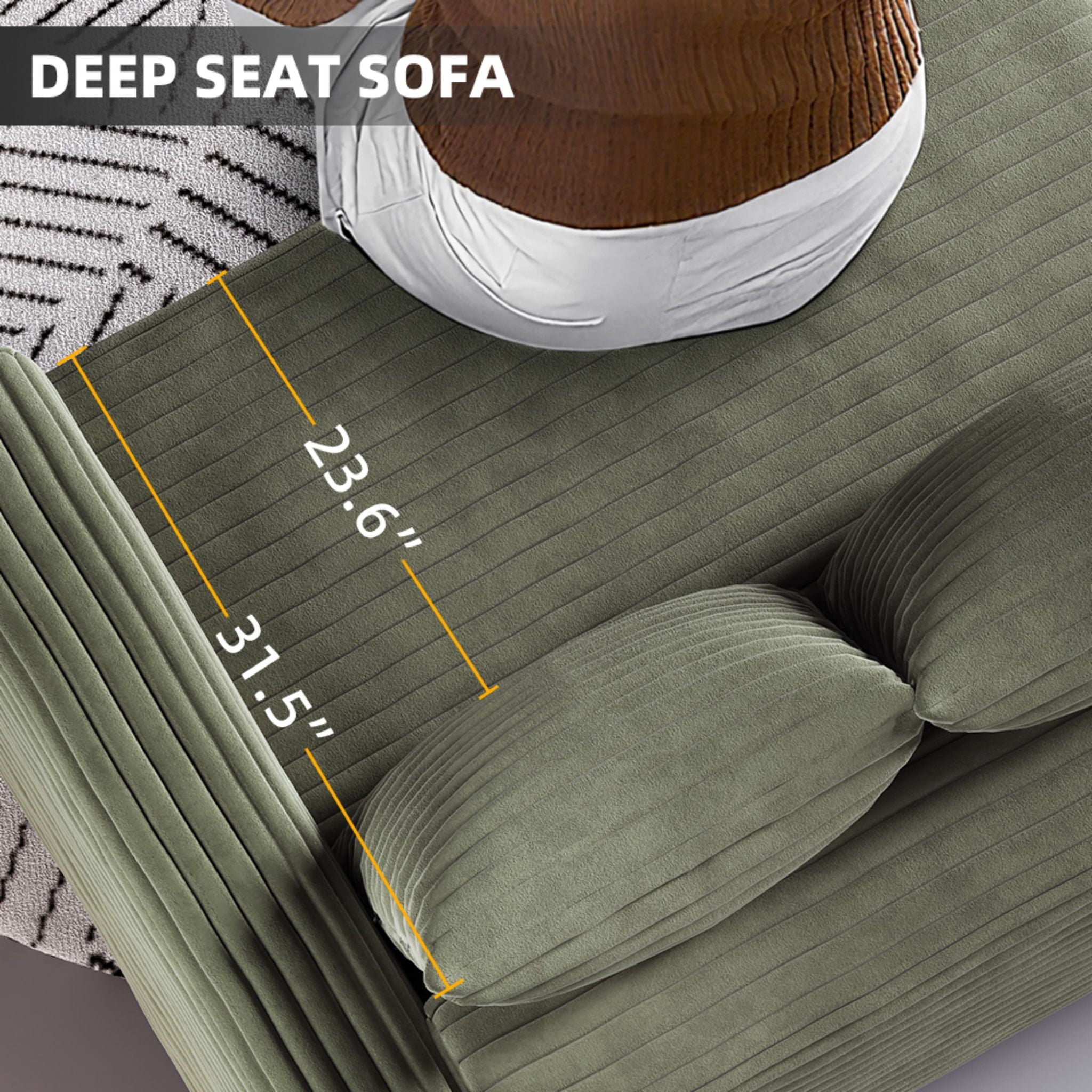 4 Seat Sofa, Modern Comfy Upholstered Sofa Cloud Couch, Deep Seat Couches With Soft Pillows
