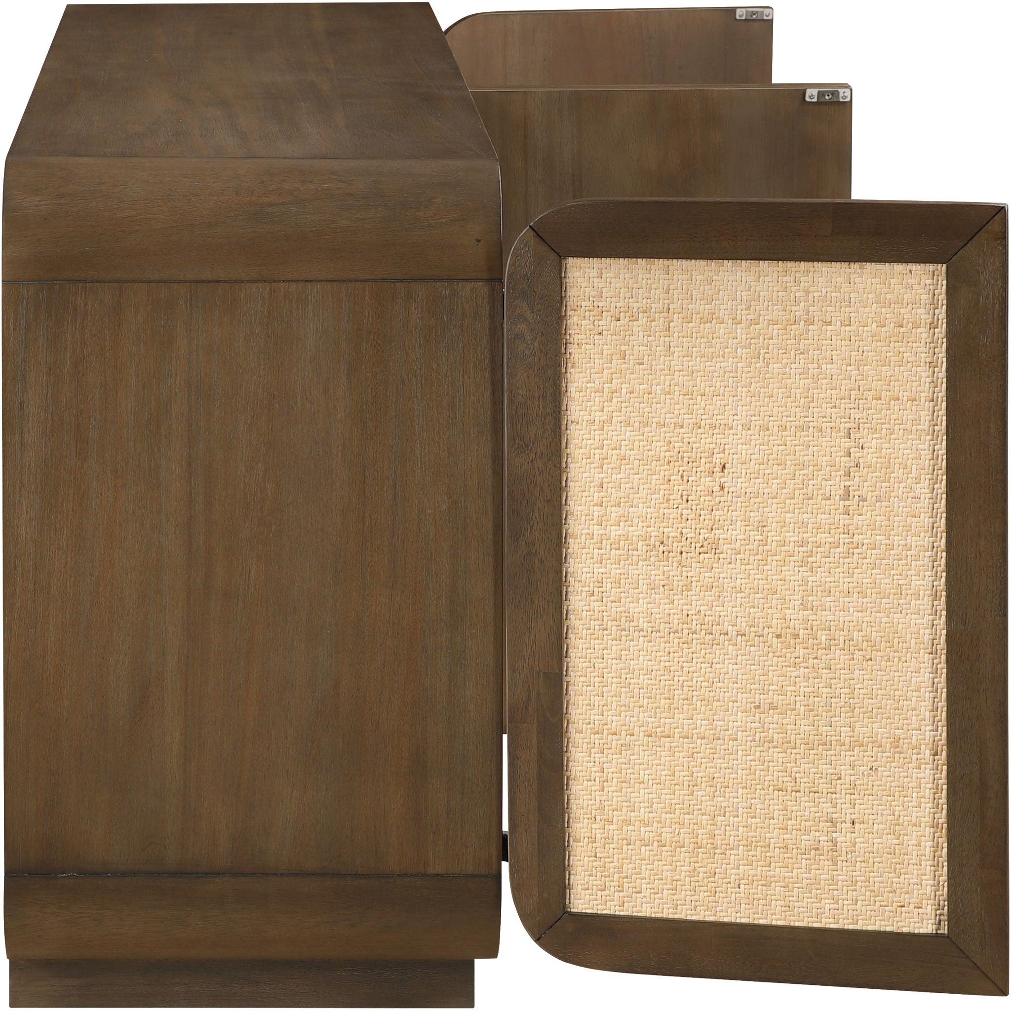 Windsor - Solid Wood And Brown Cane Sideboard / Buffet - Brown