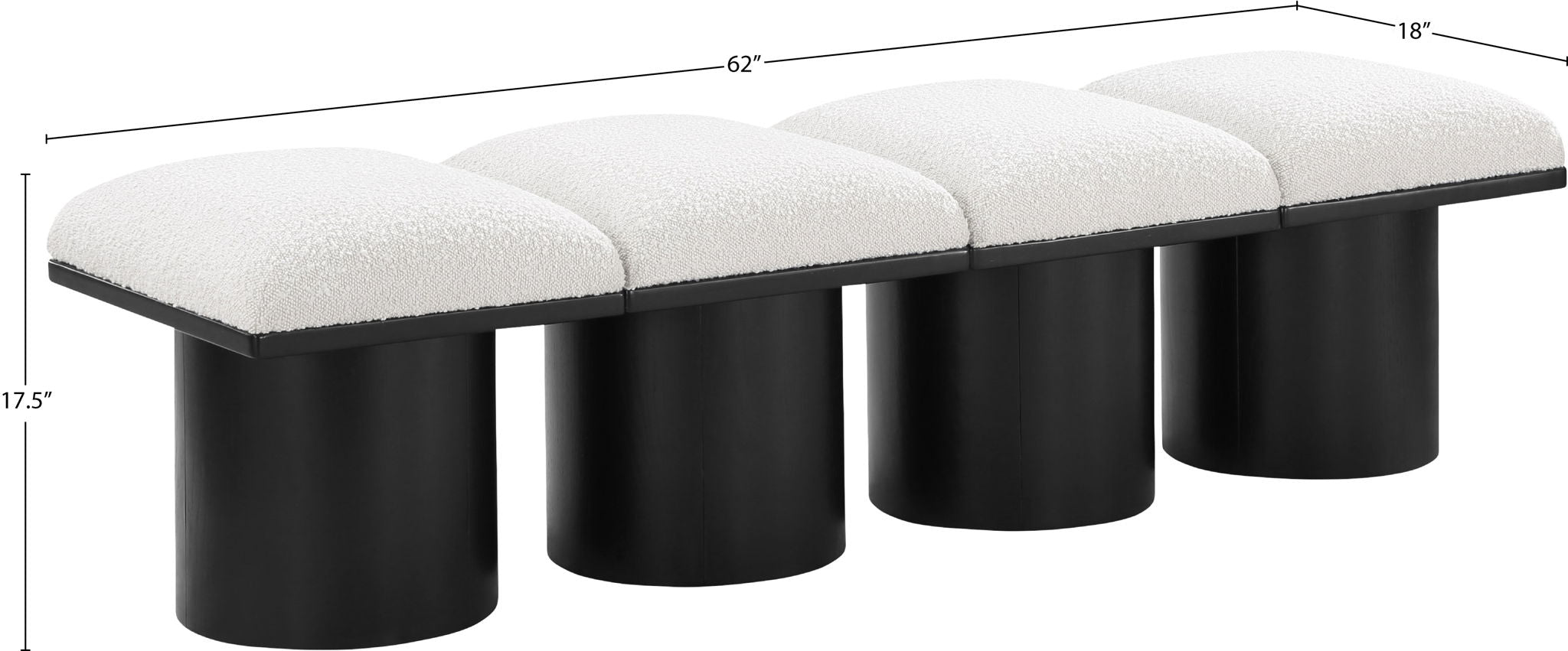 Pavilion - 4 Piece Modular Bench With Black Base