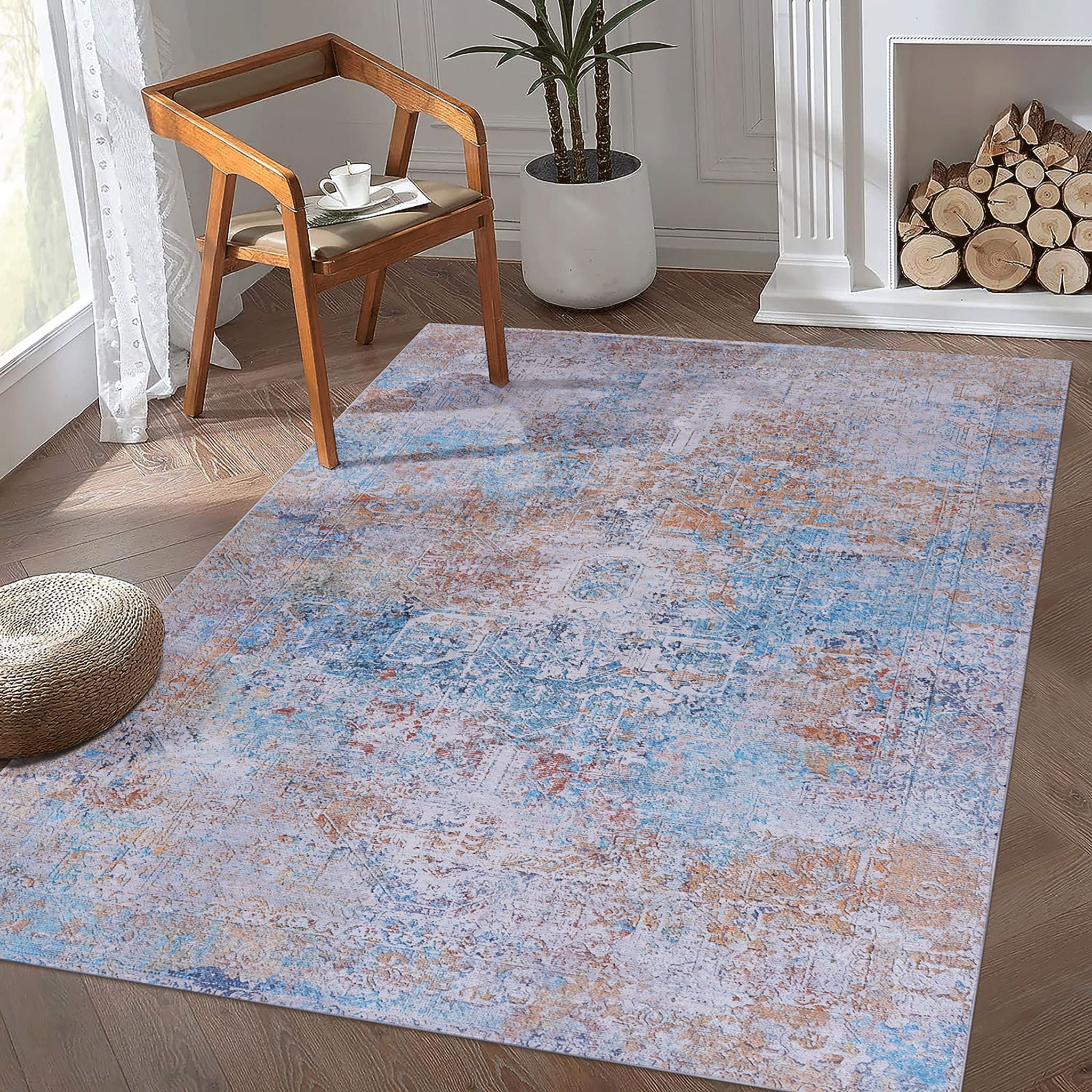Maval - 8' X 10' Washable Area Rug - Yellow