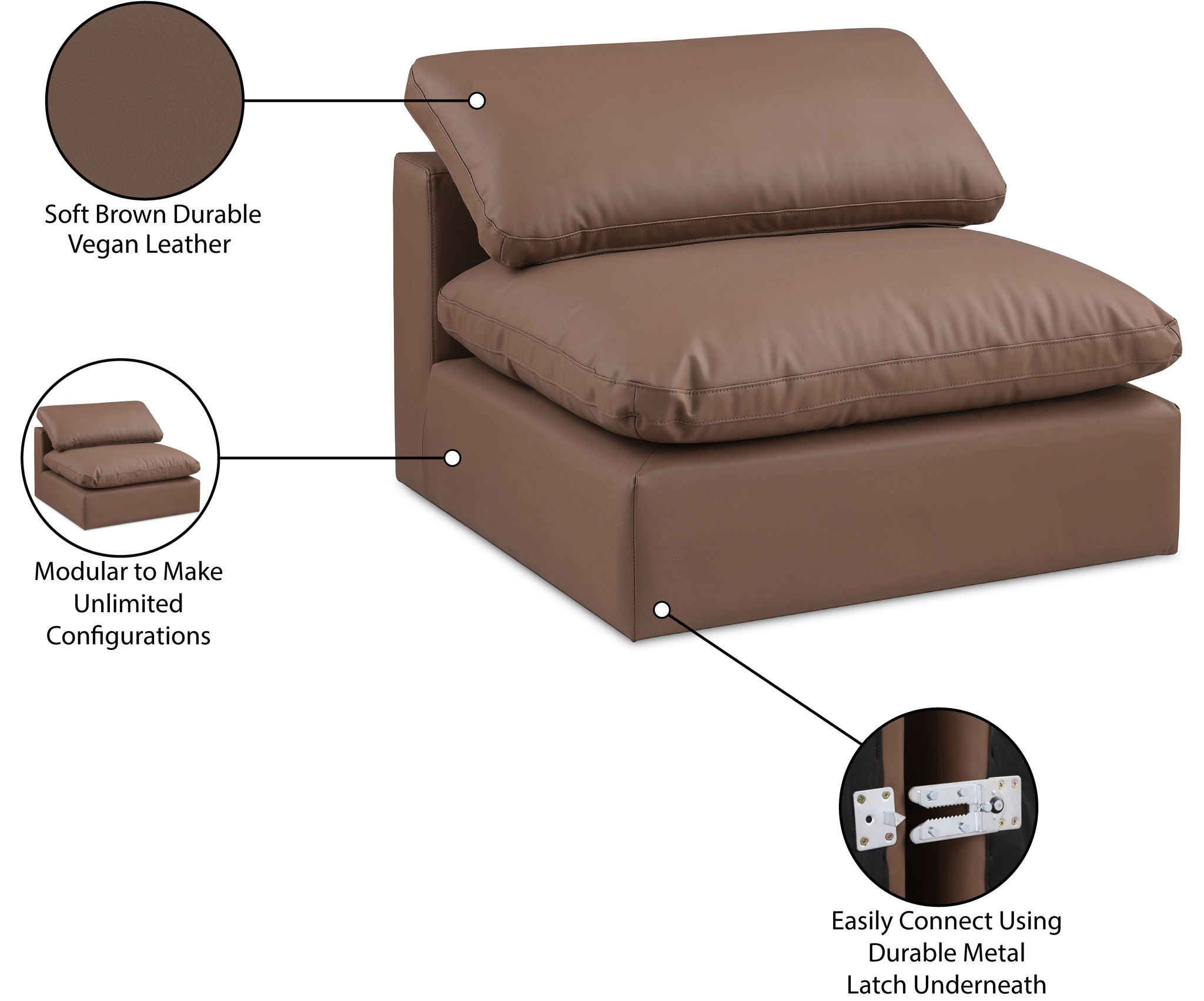 Comfy - Faux Leather Armless Chair