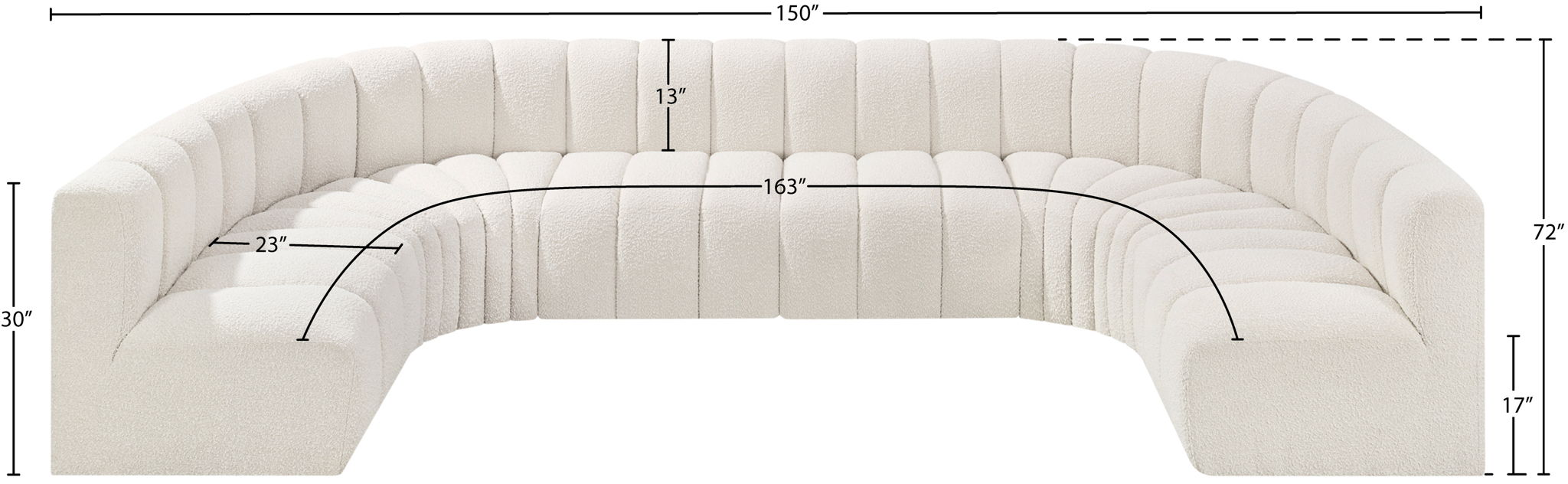 Arc - Boucle Fabric 8 Piece Modular Sofa