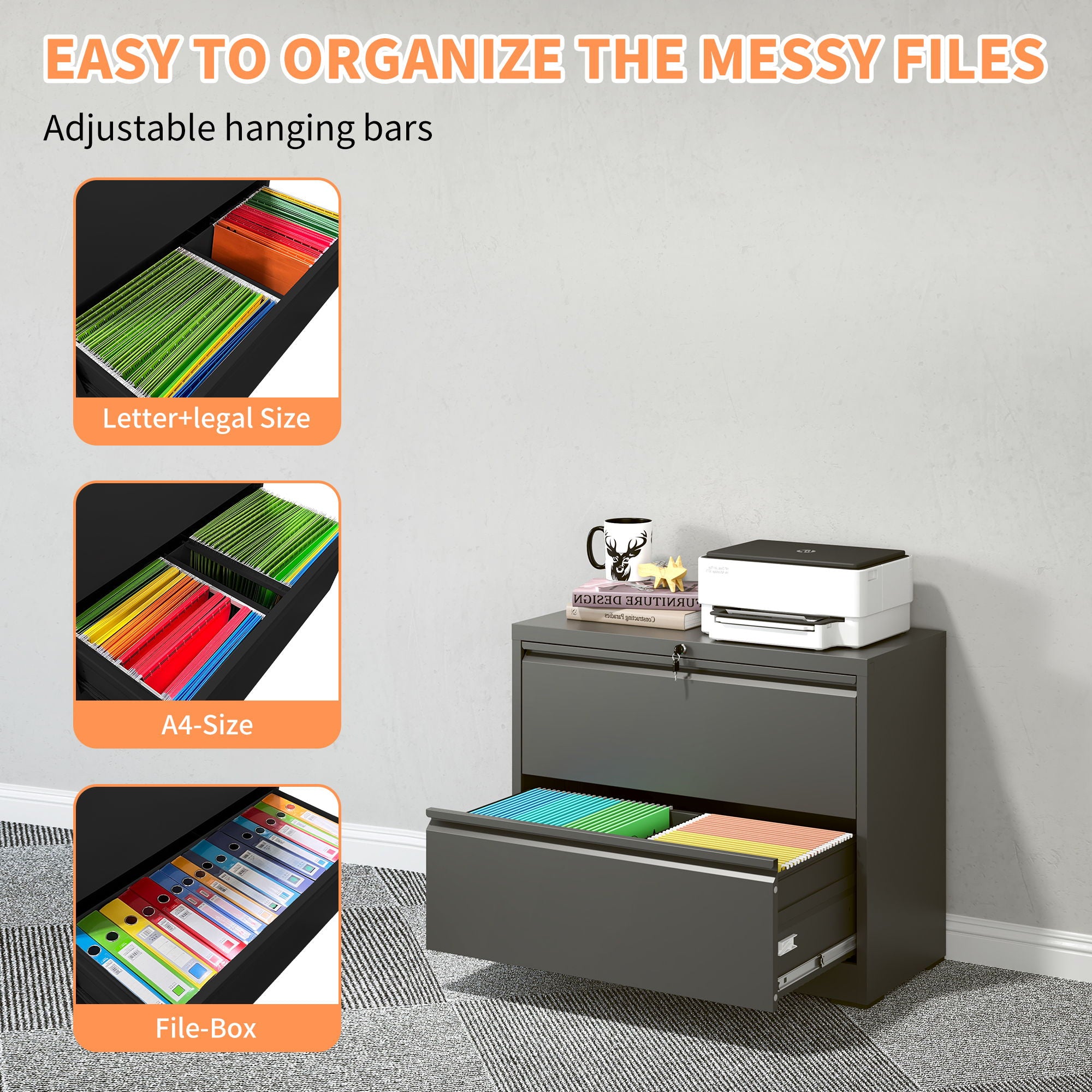 Premium Drawer Metal Lateral File Cabinet With Lock