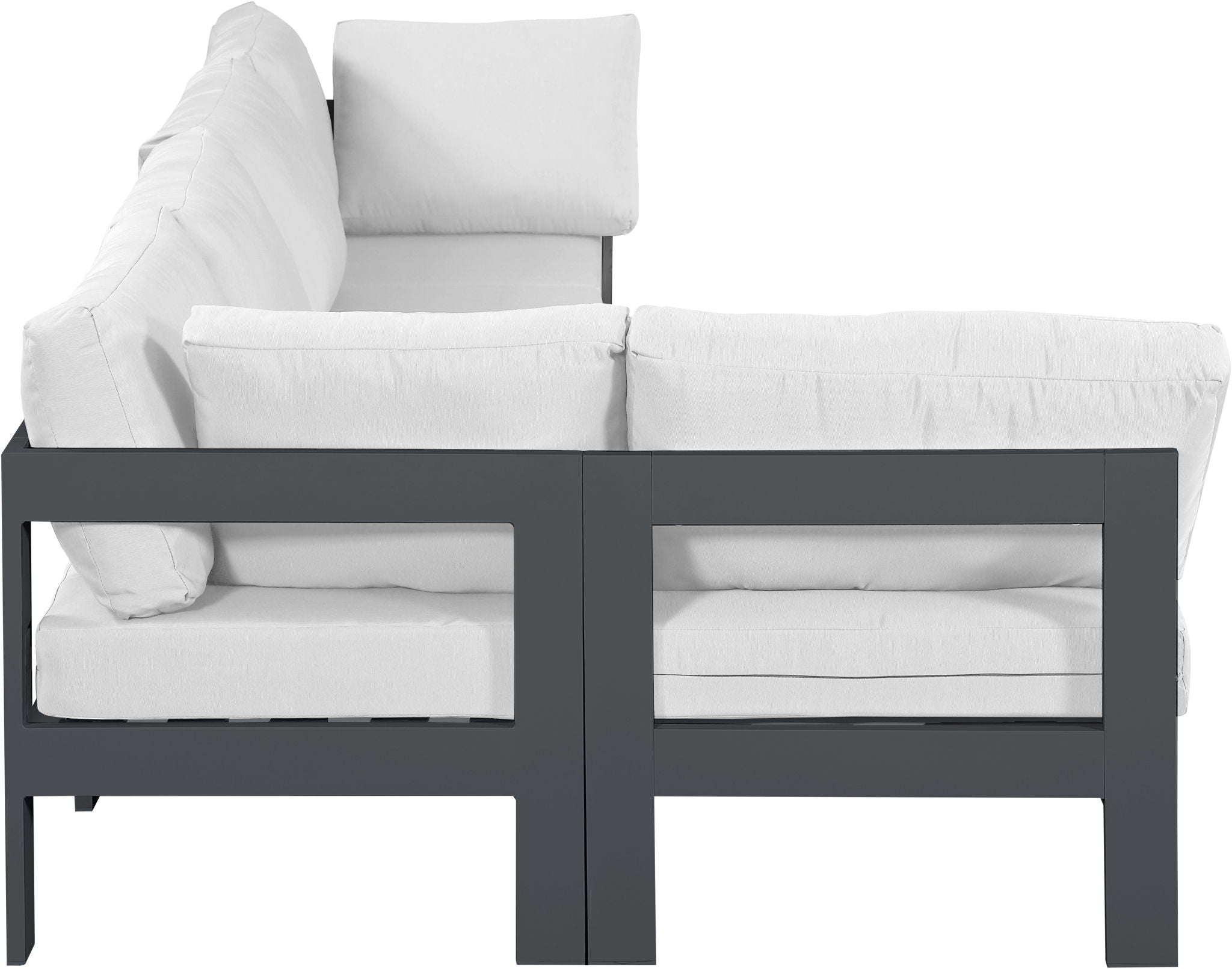 Nizuc - Outdoor Patio 5 Piece Modular Sectional With Gray Frame