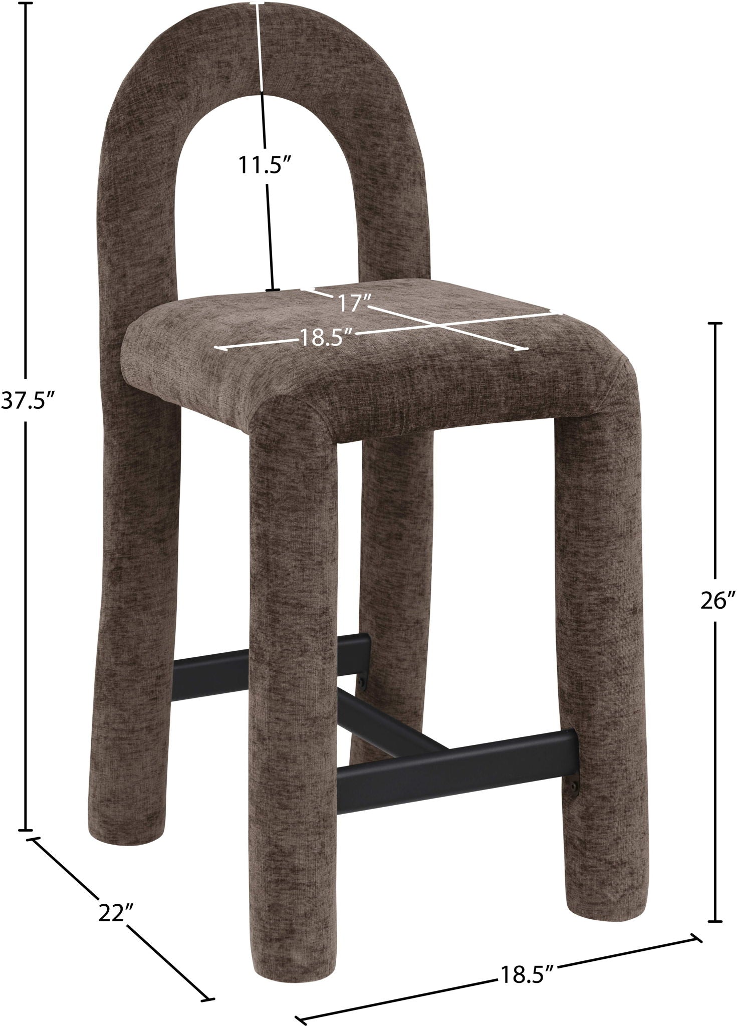 Amari - Chenille Fabric Stool