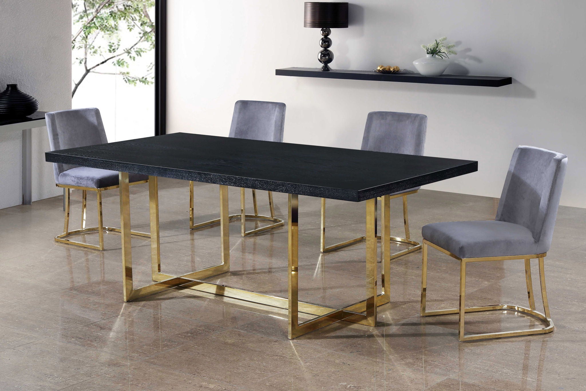 Heidi - Dining Chair with Gold Legs (Set of 2)