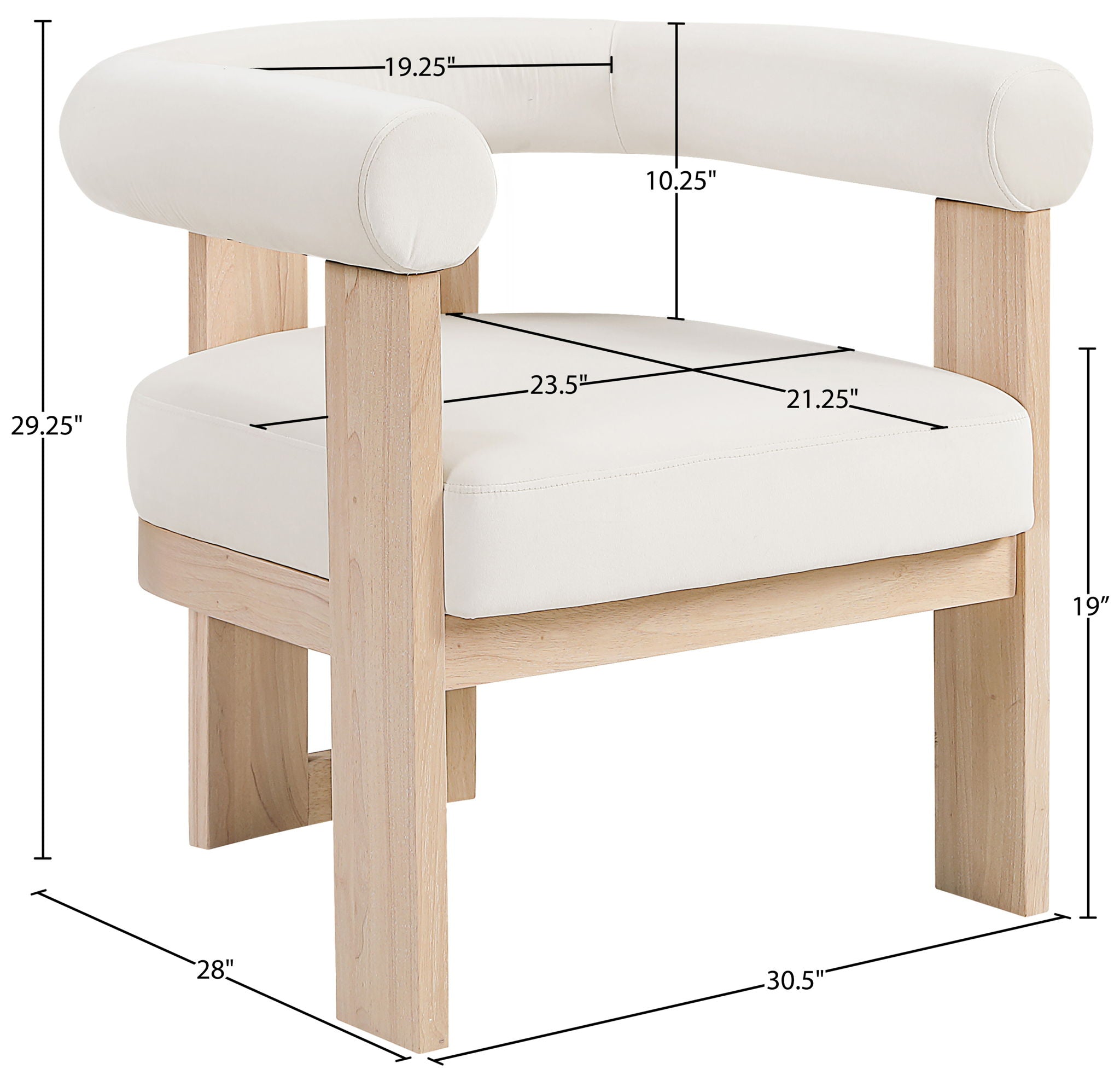 Arienzo - Performance Fabric Upholstered Accent Chair - Natural Base