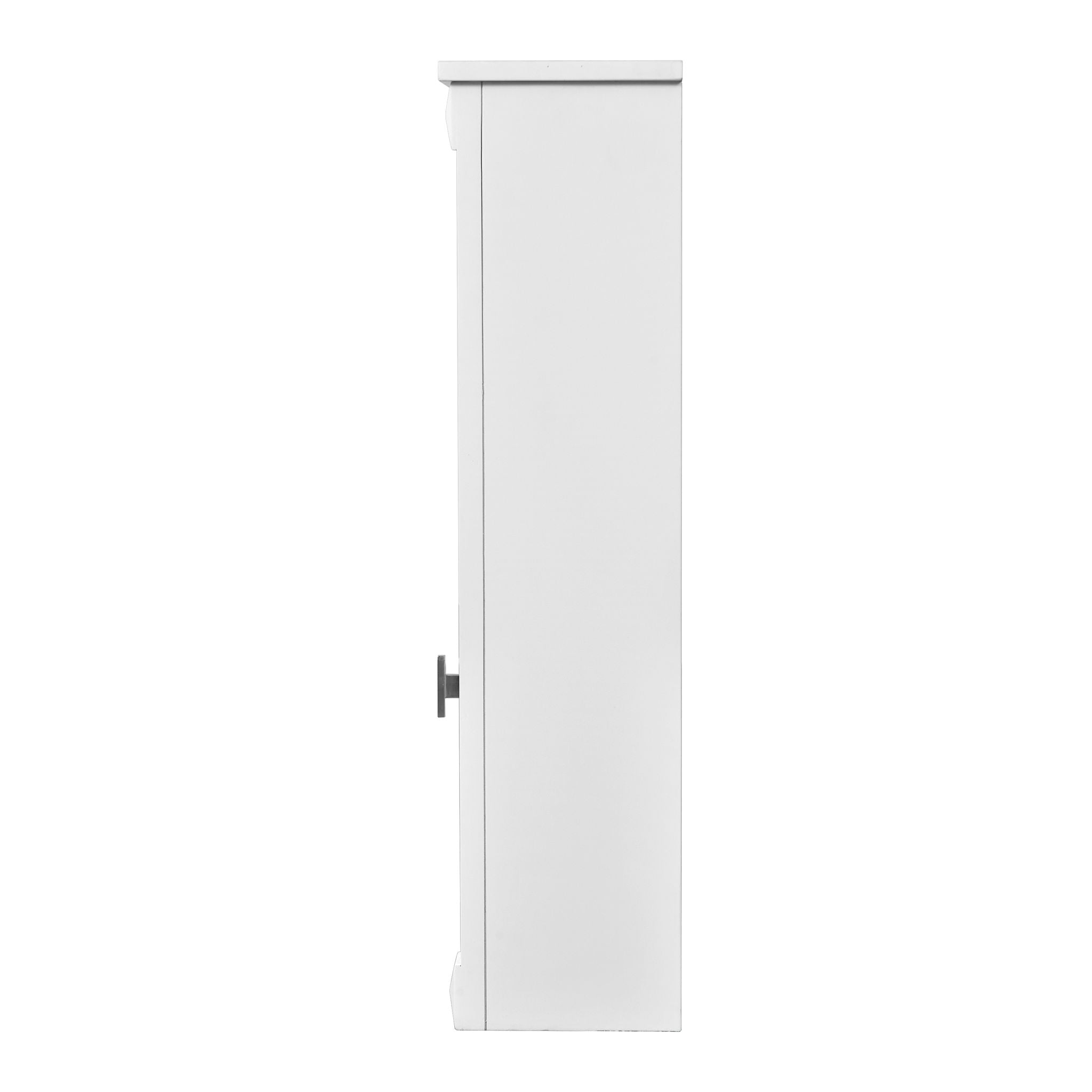 Wall Mounted Bathroom Cabinet With Mirror And 5 Shelves, Rectangular Design