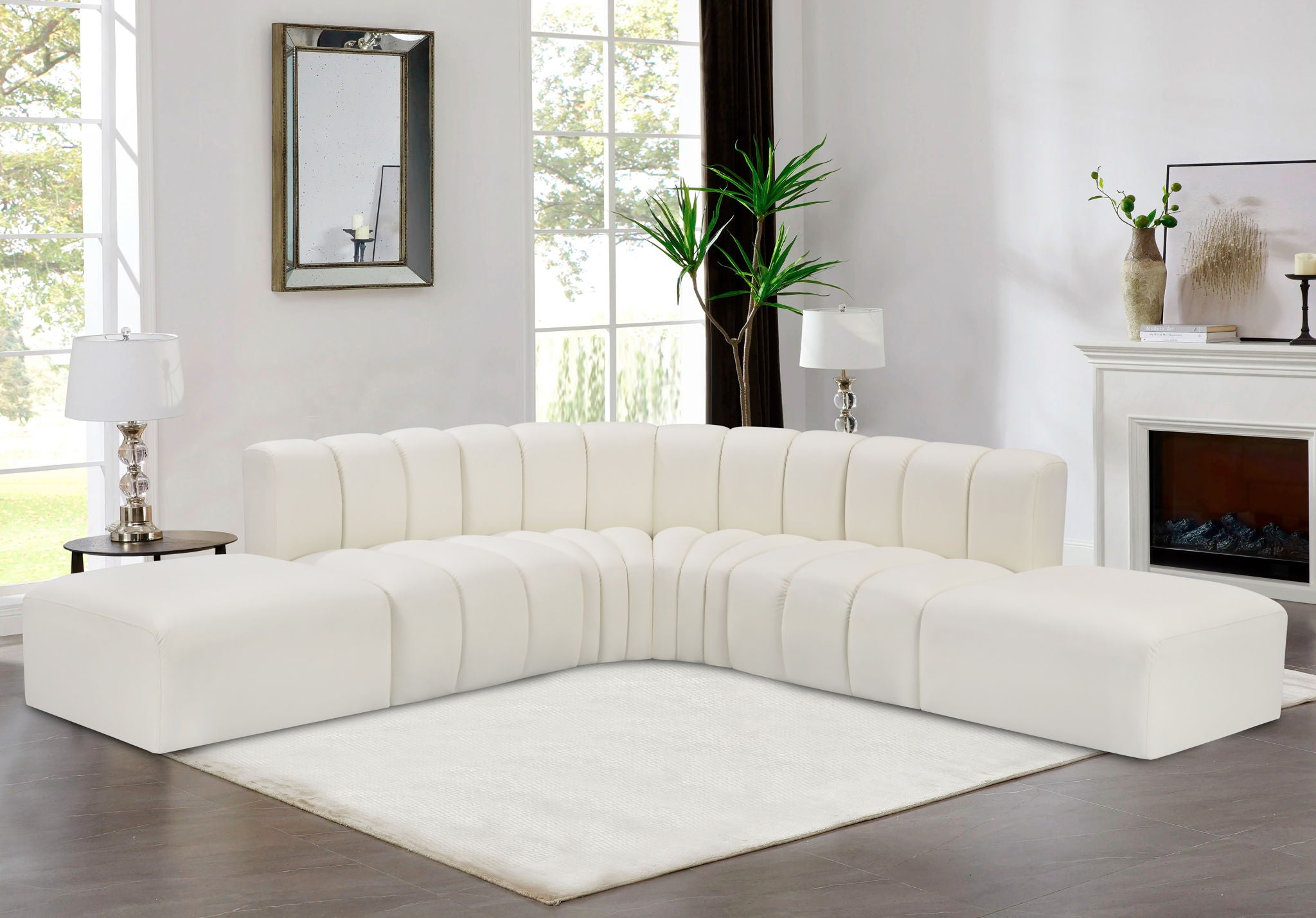 Arc - Faux Leather 6 Piece Corner Modular Sofa