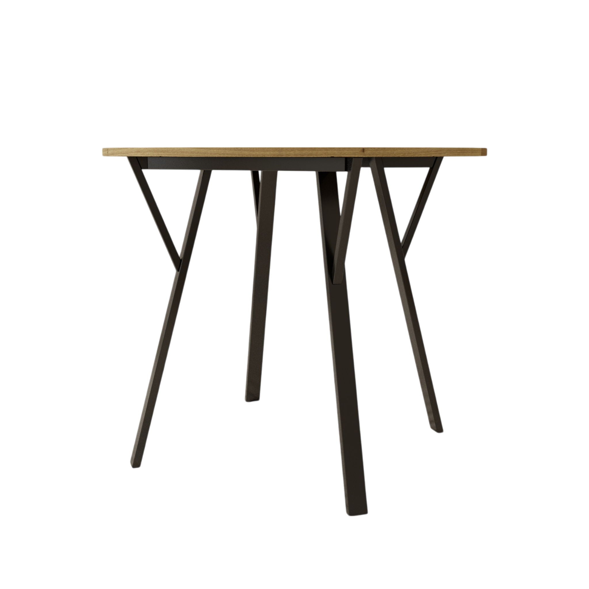 Round Dining Table, For 2 - 4 People - Rustic Brown